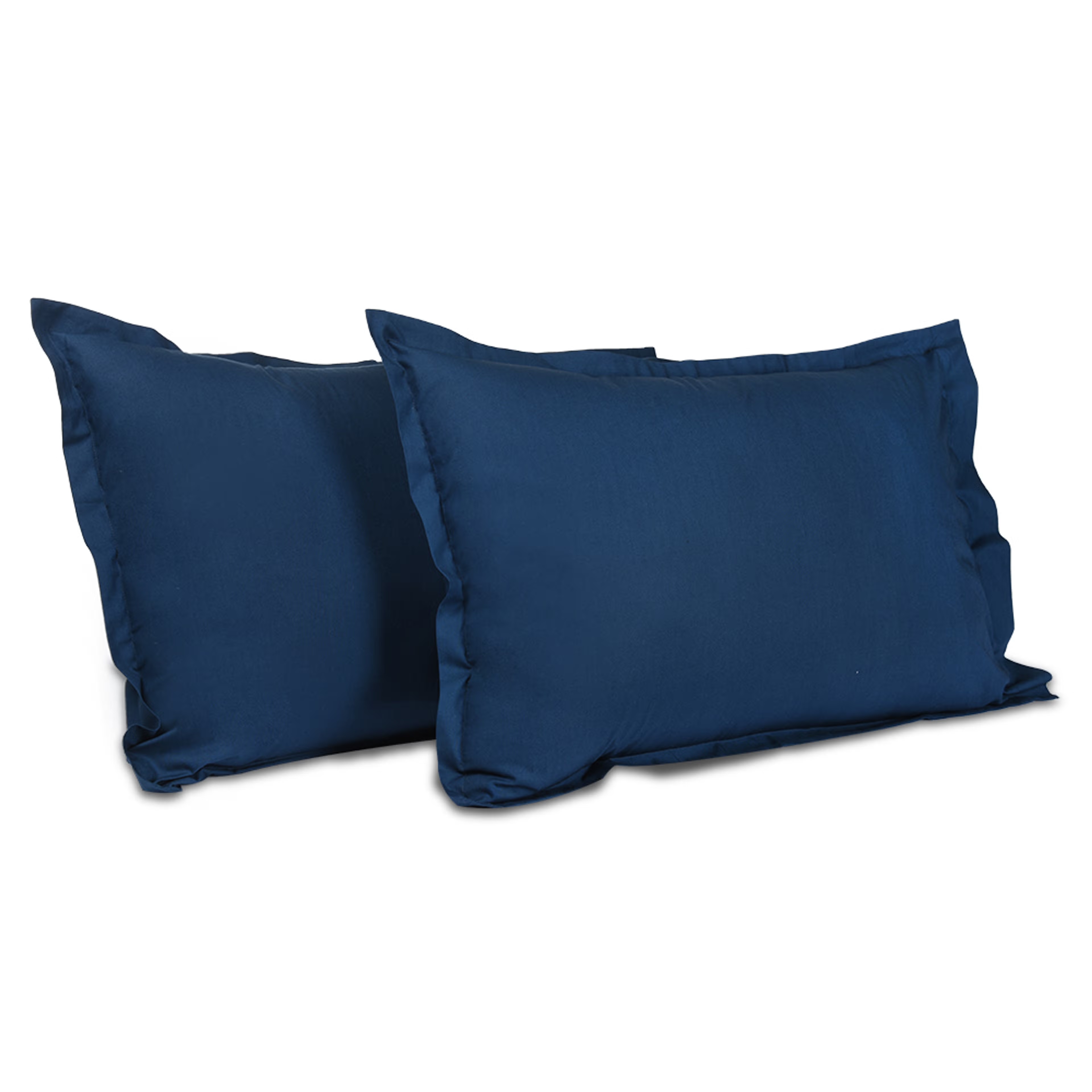 Home 40 100% Cotton Pillow Cover | Standard Size 27x18 Inch | Set Of 2 | 144 TC | Navy Blue Standard, Set of 2, Cotton, Navy