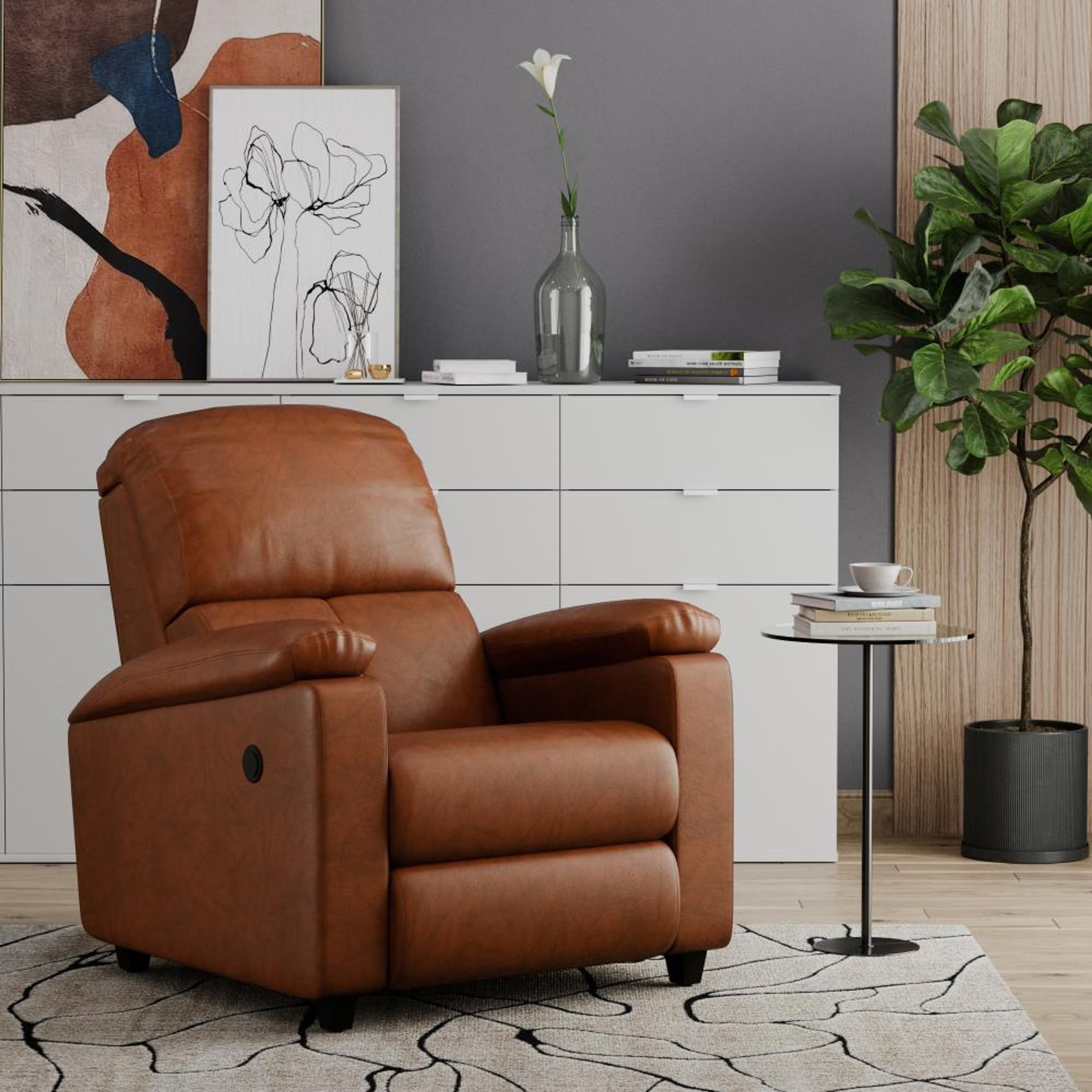 Wakefit Stargazer Electric Recliner Electric, Regular, 1 Seater, Tan