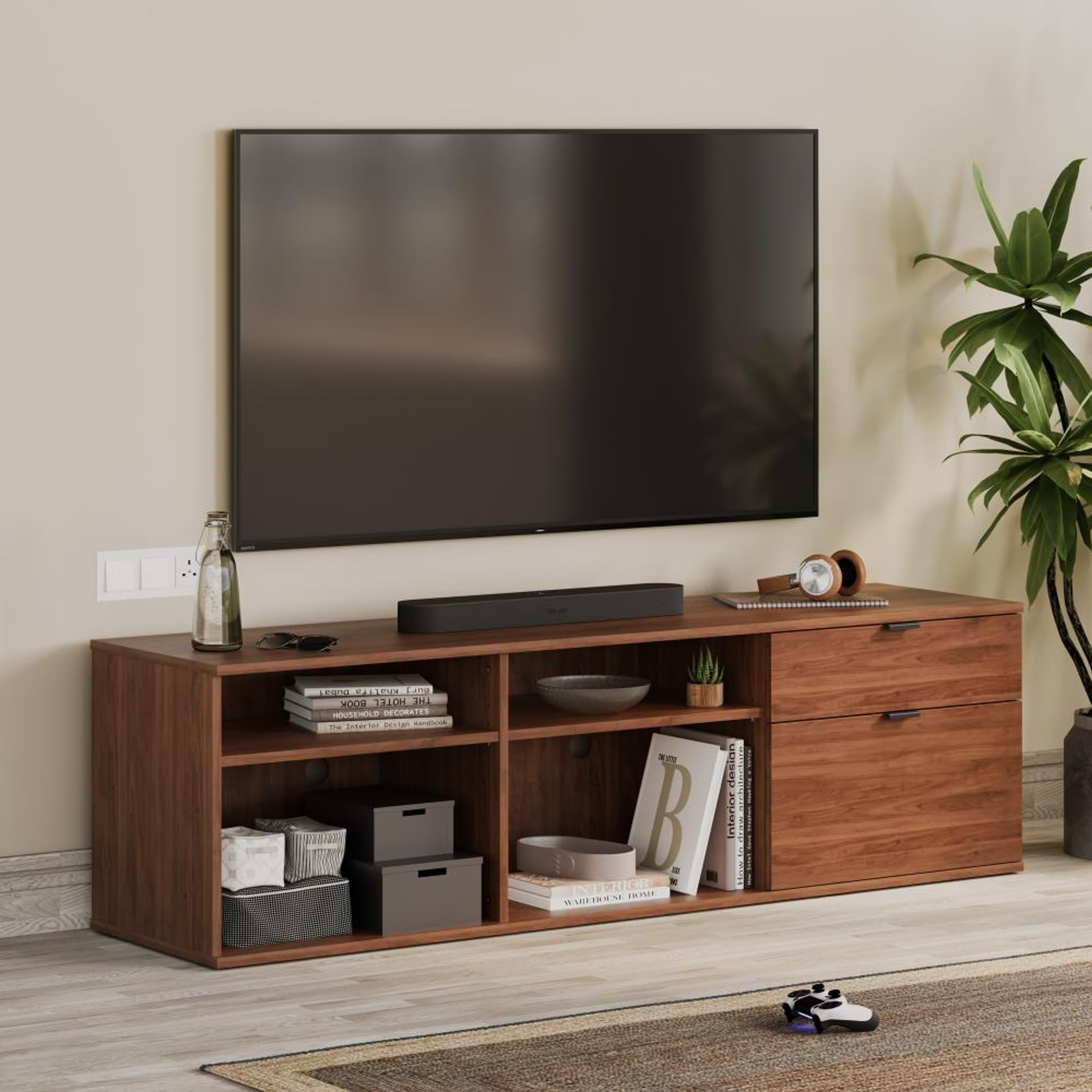 Home 39 Wakefit Ephemera TV Unit (COLUMBIAN WALNUT) Columbian Walnut