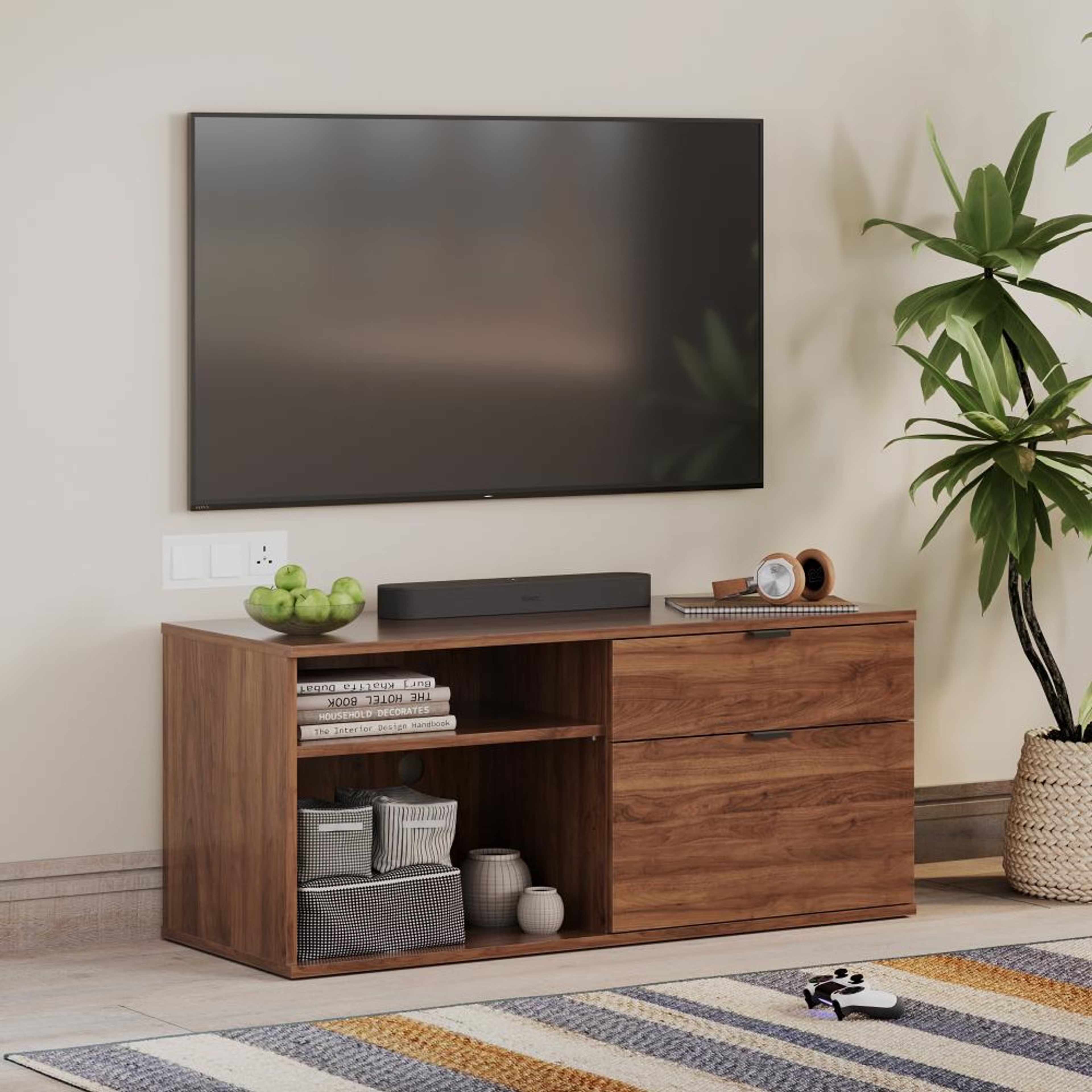 Wakefit Serendipity TV Unit (COLUMBIAN WALNUT) Columbian Walnut