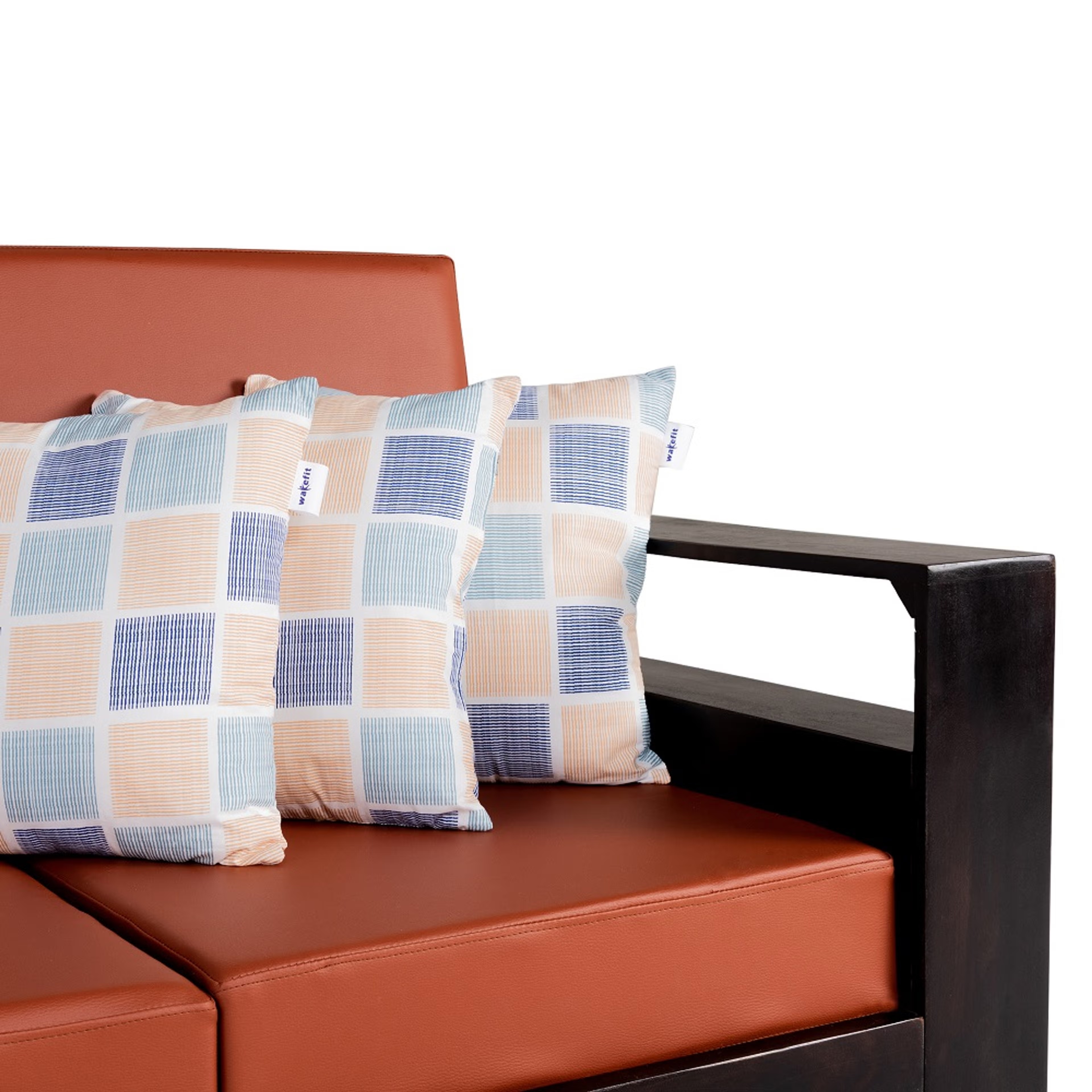 Chekkers Cushion | Pack of 3 |16x16 Inch | Hollow Fiber Filling | Use With or Without Cover | For Sofa & Bed | Gentle Machine Wash 16"x16\