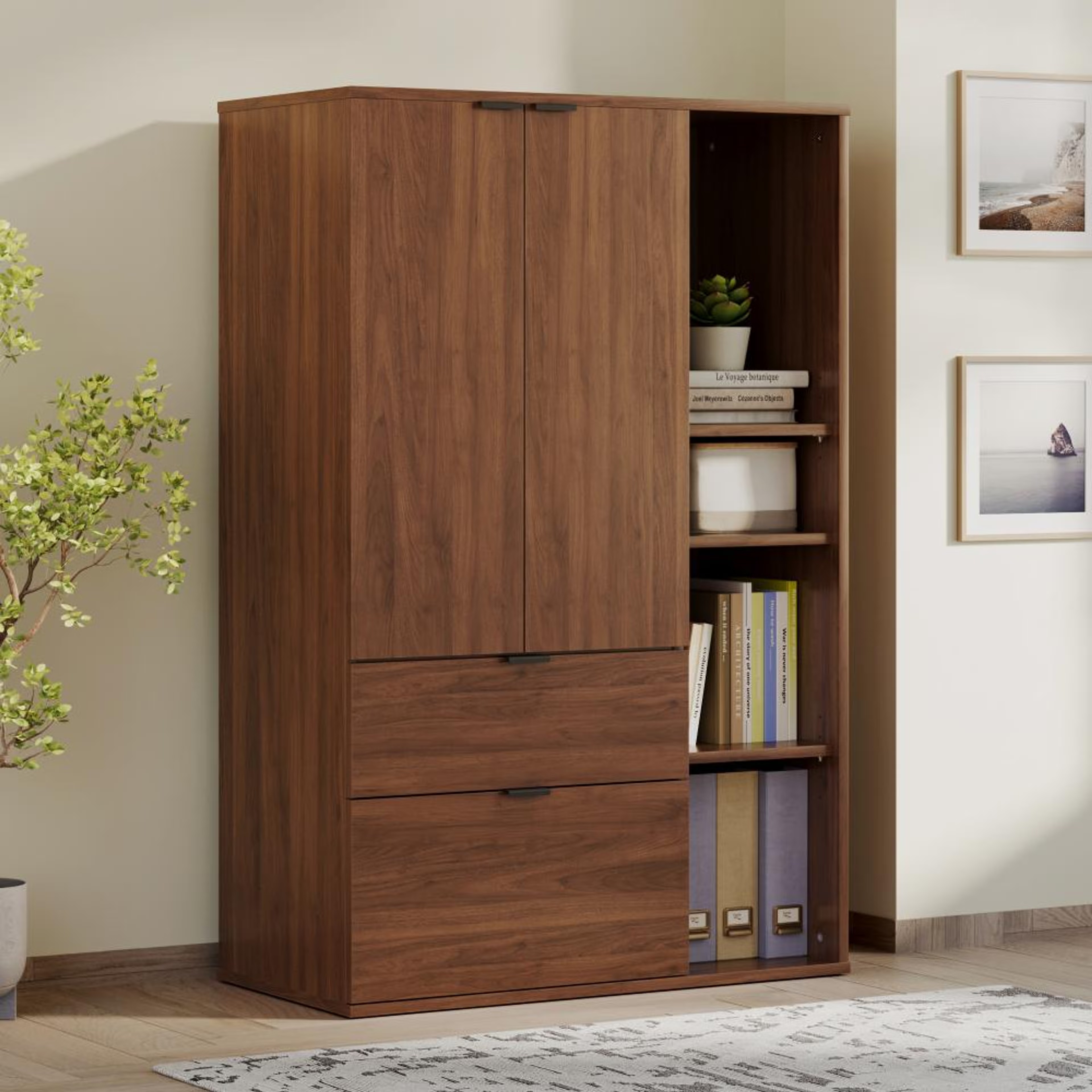 Wakefit Pattens Cabinet in columbia walnut Columbia Walnut
