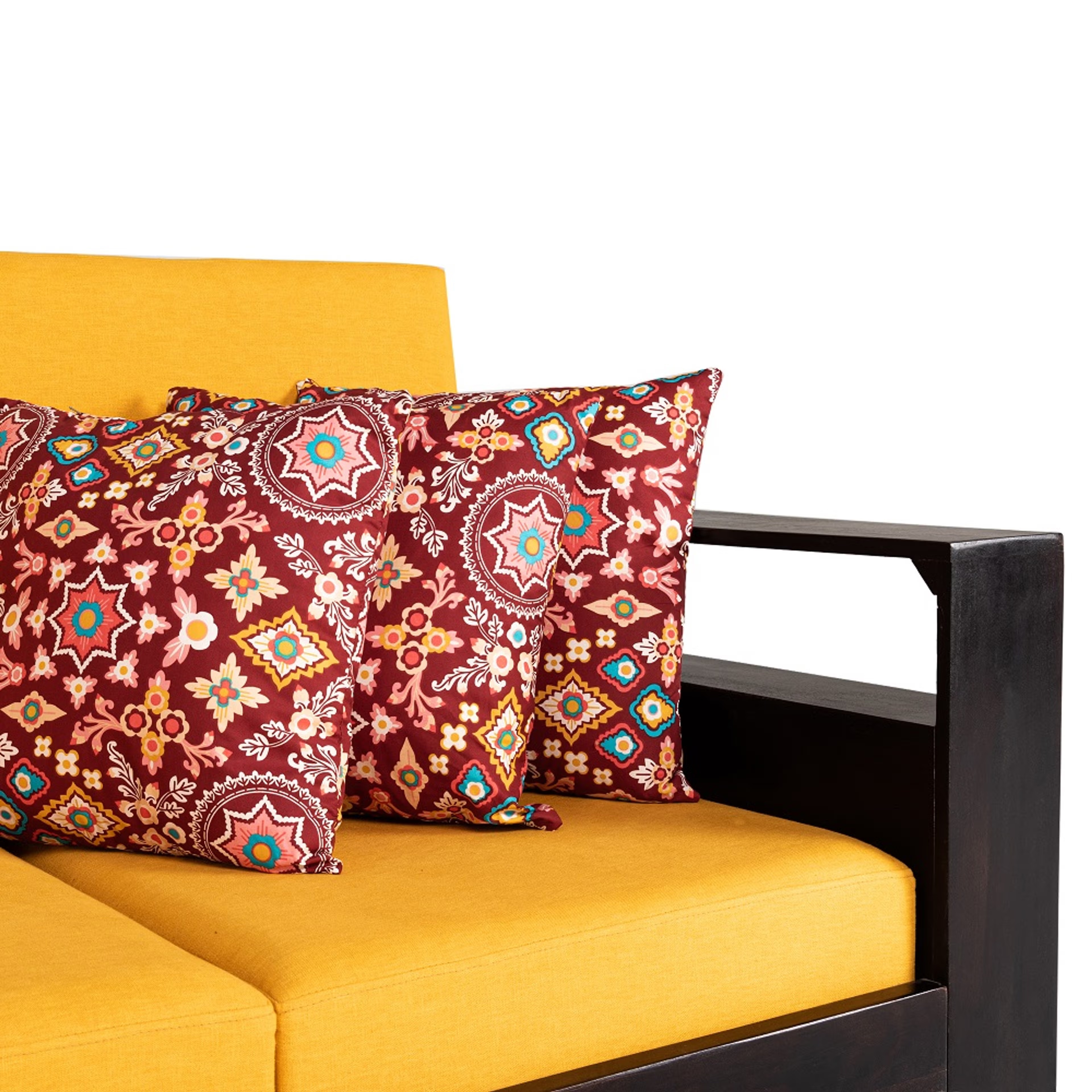 Printed Cushion | Pack of 3 | 16x16 Inch | Hollow Fiber Filling | Use With or Without Cover | For Sofa & Bed | Gentle Machine Wash 16"x16\