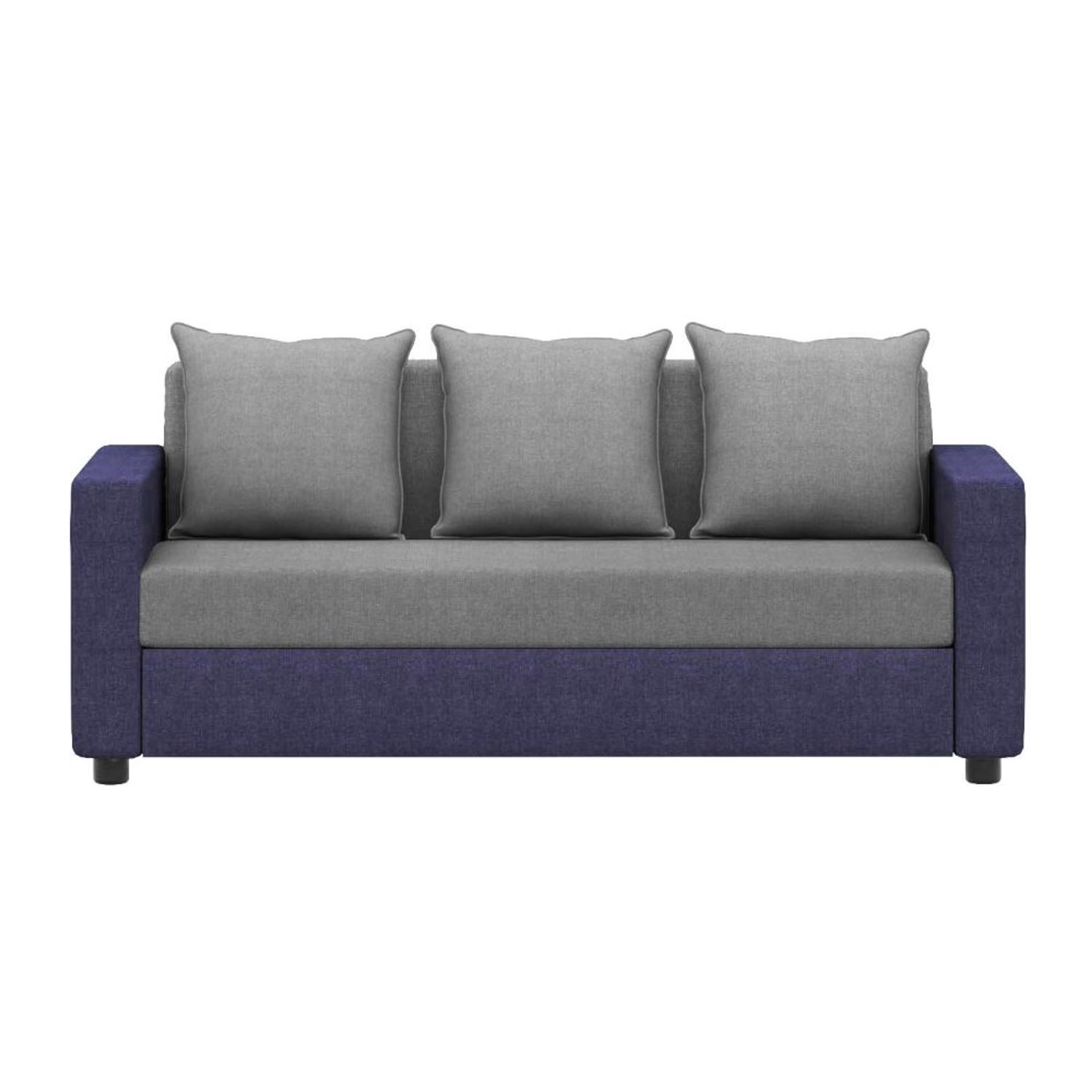 Home 43 Wakefit Solatio Sofa - Three Seater Regular, Three Seater, Grey & Blue