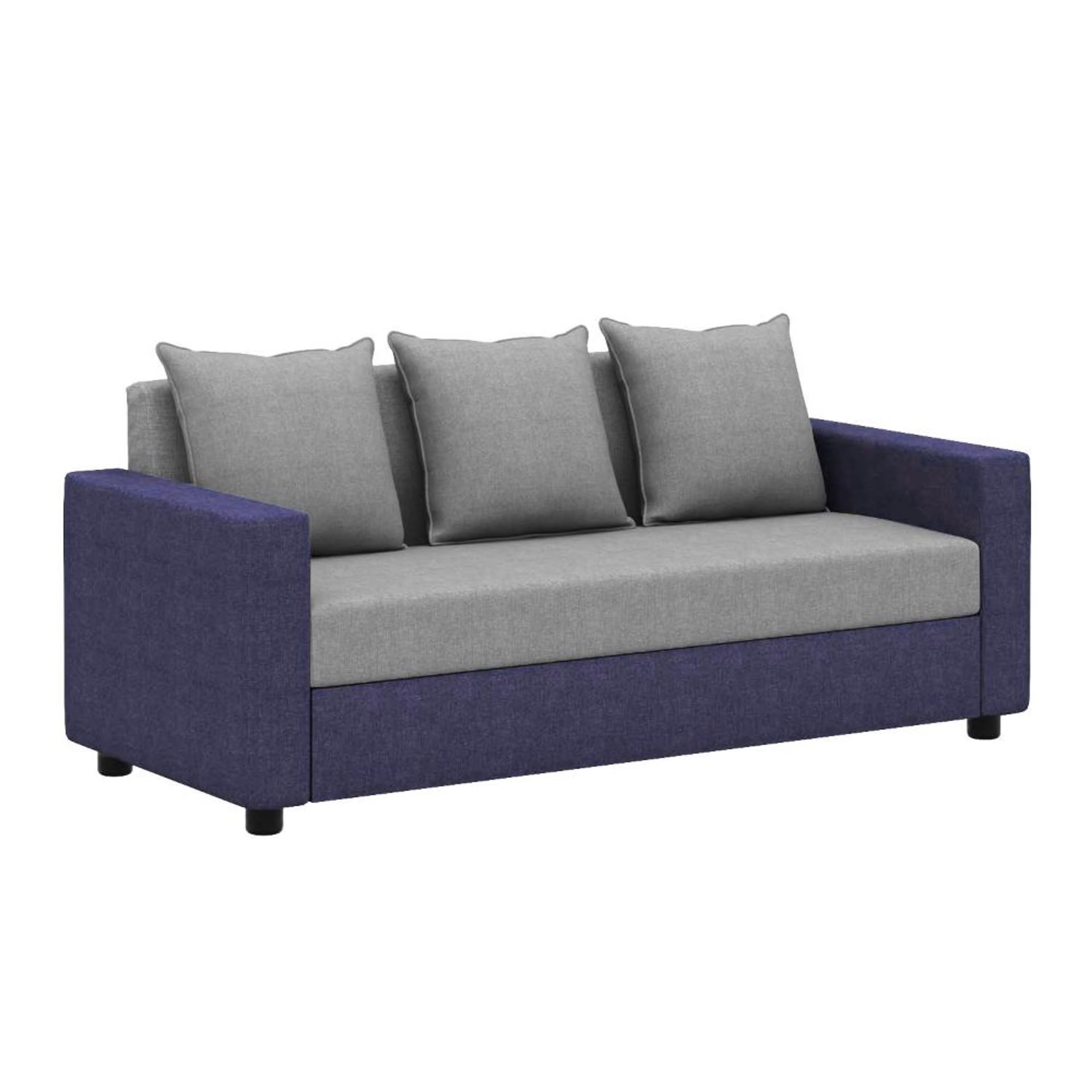 Home 44 Wakefit Solatio Sofa - Three Seater Regular, Three Seater, Grey & Blue