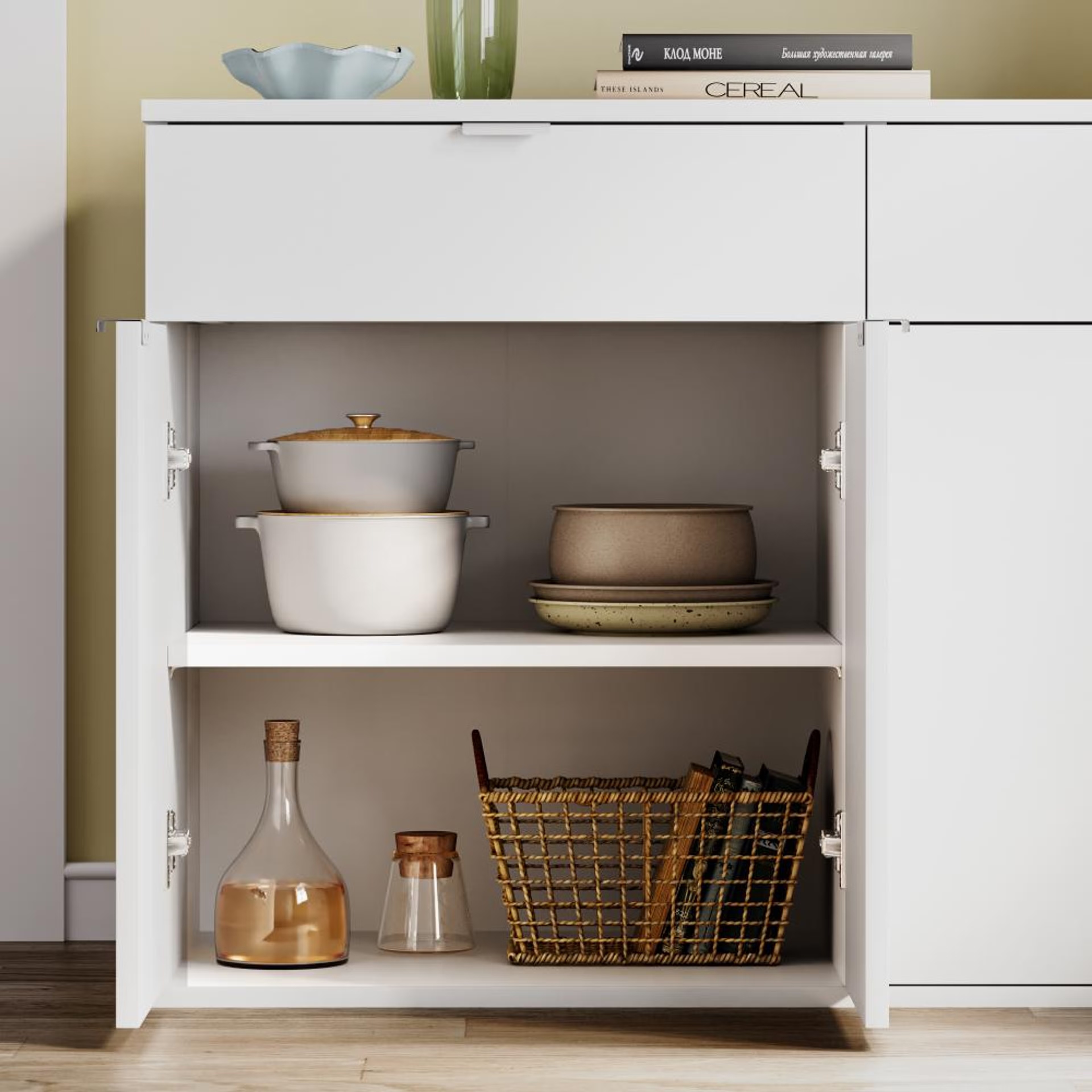 Wakefit Kimani Sideboard - Frosty White Frosty White