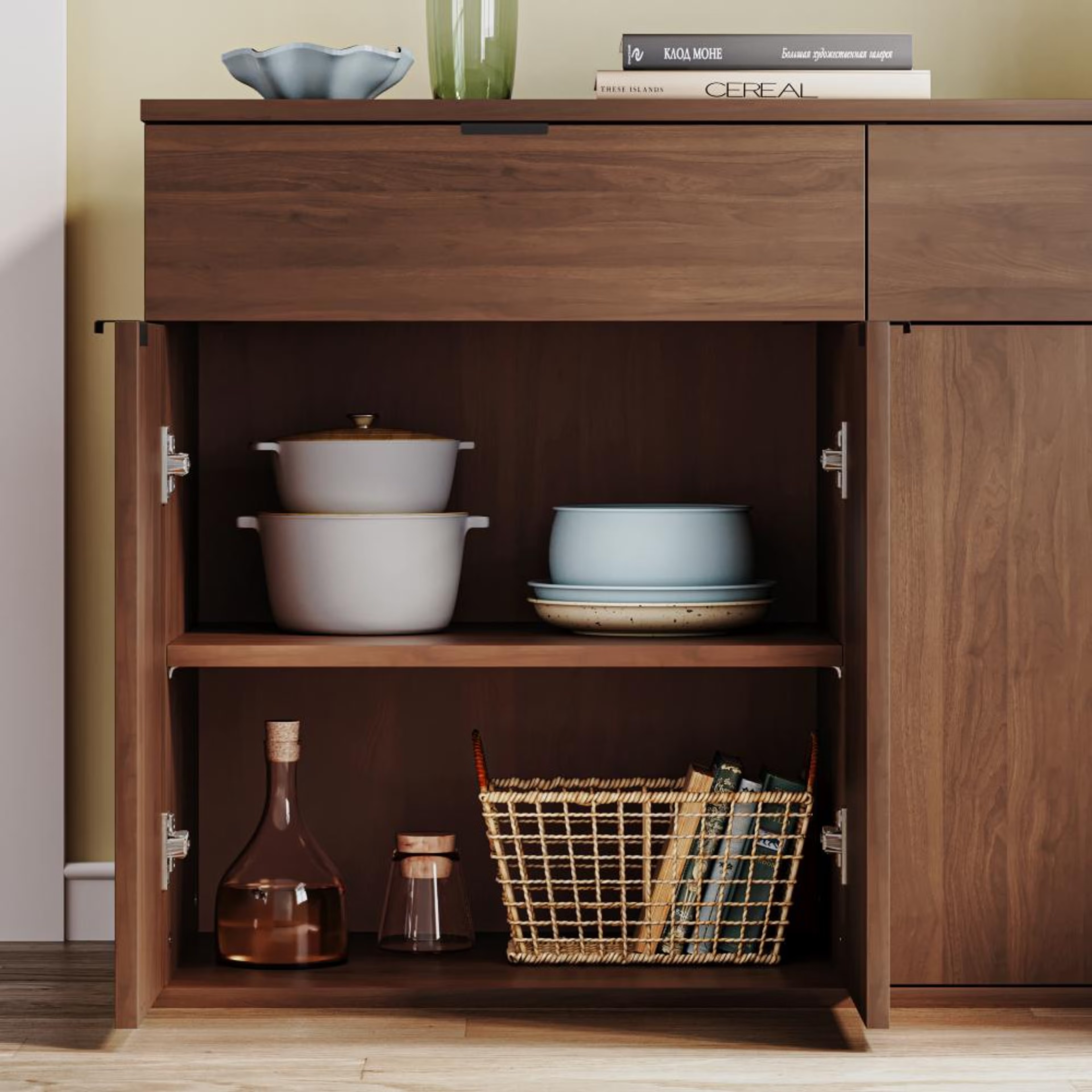Wakefit Kimani Sideboard - Columbian Walnut Columbian Walnut
