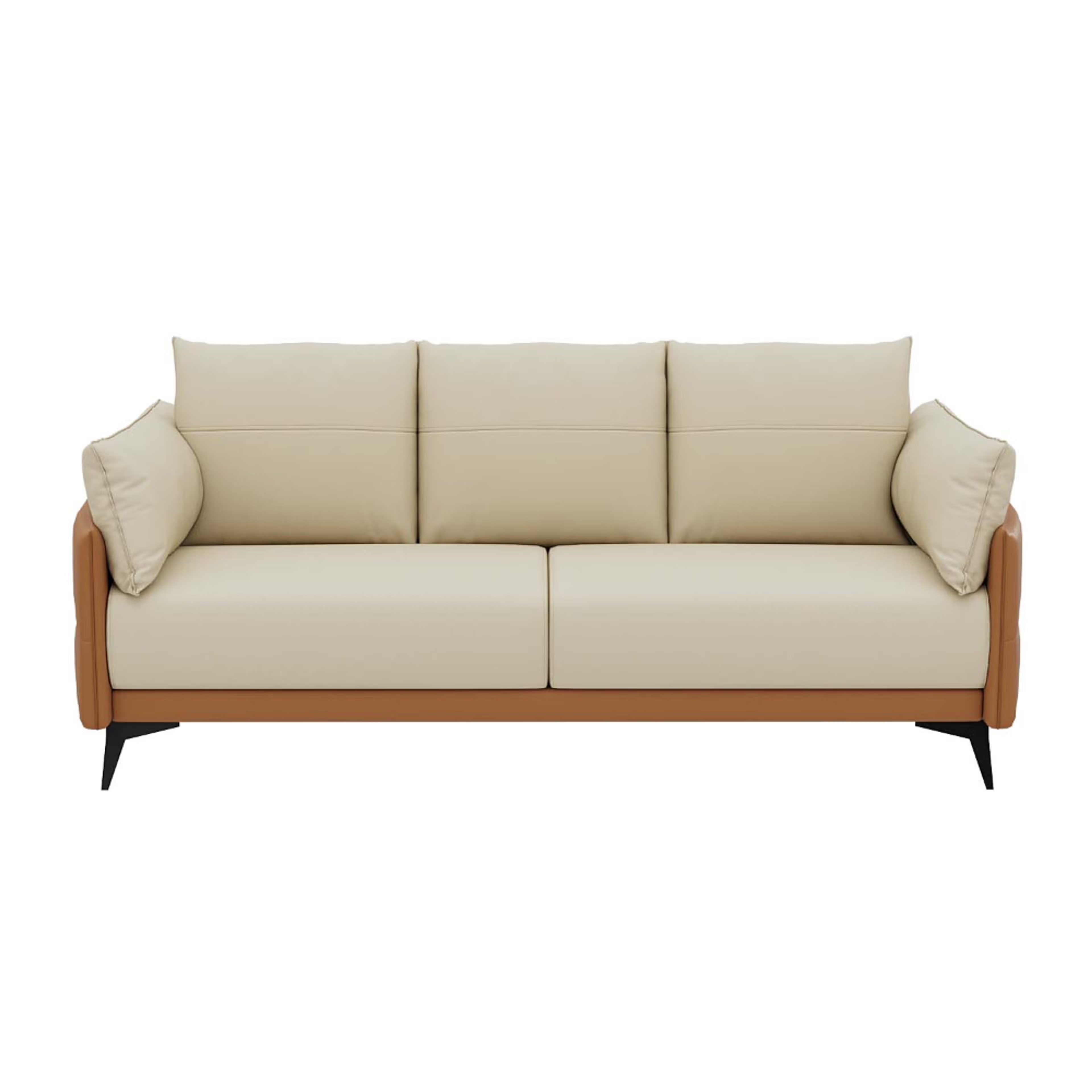 Home 43 Wakefit Komodo Sofa Set (3+1+1) Seater Regular, Set (3+1+1), Camel & Beige