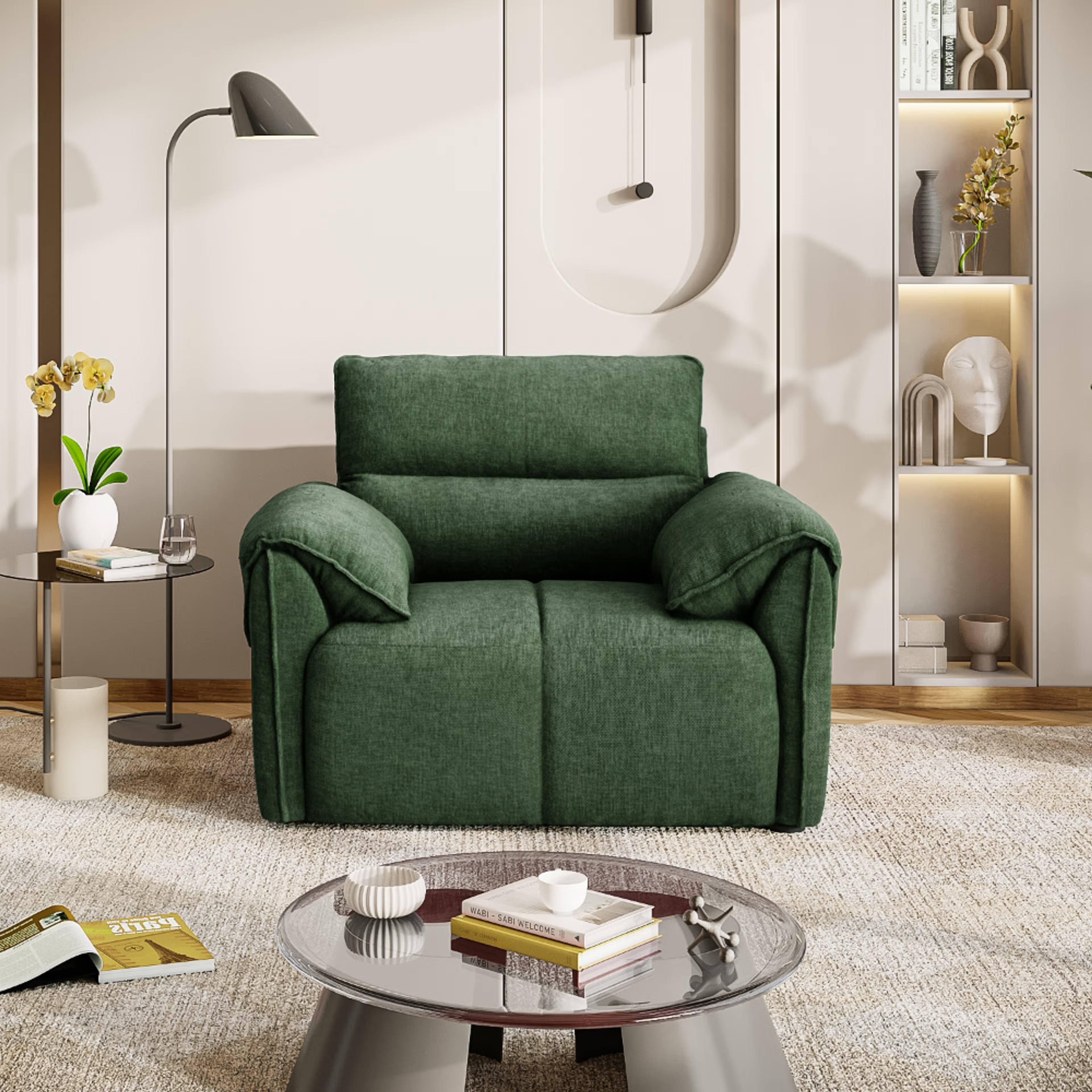 Home 39 Wakefit Naxos Sofa - Single Seater Regular, 1 Seater, Green