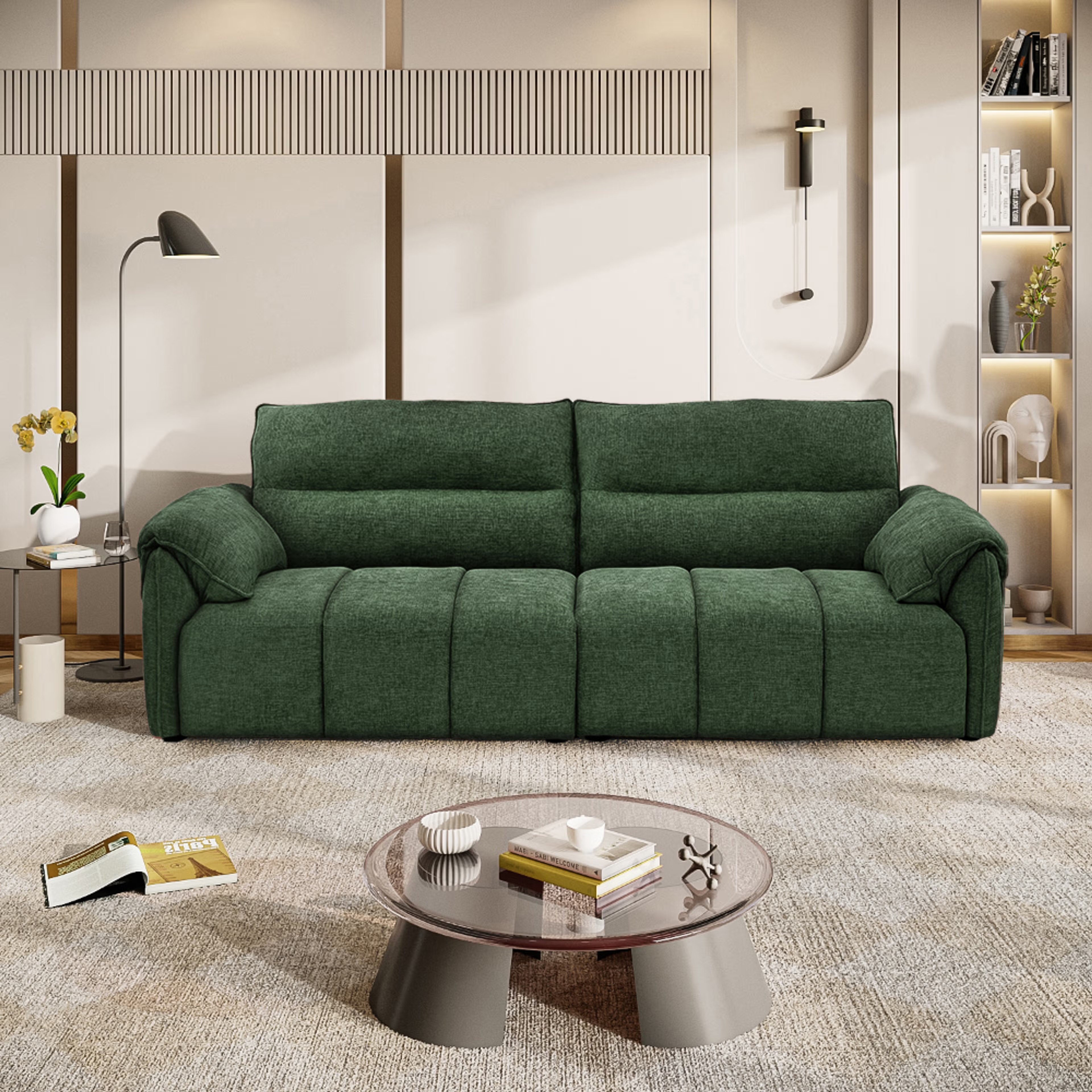 Home 42 Wakefit Naxos Sofa - Three Seater Regular, 3 Seater, Green