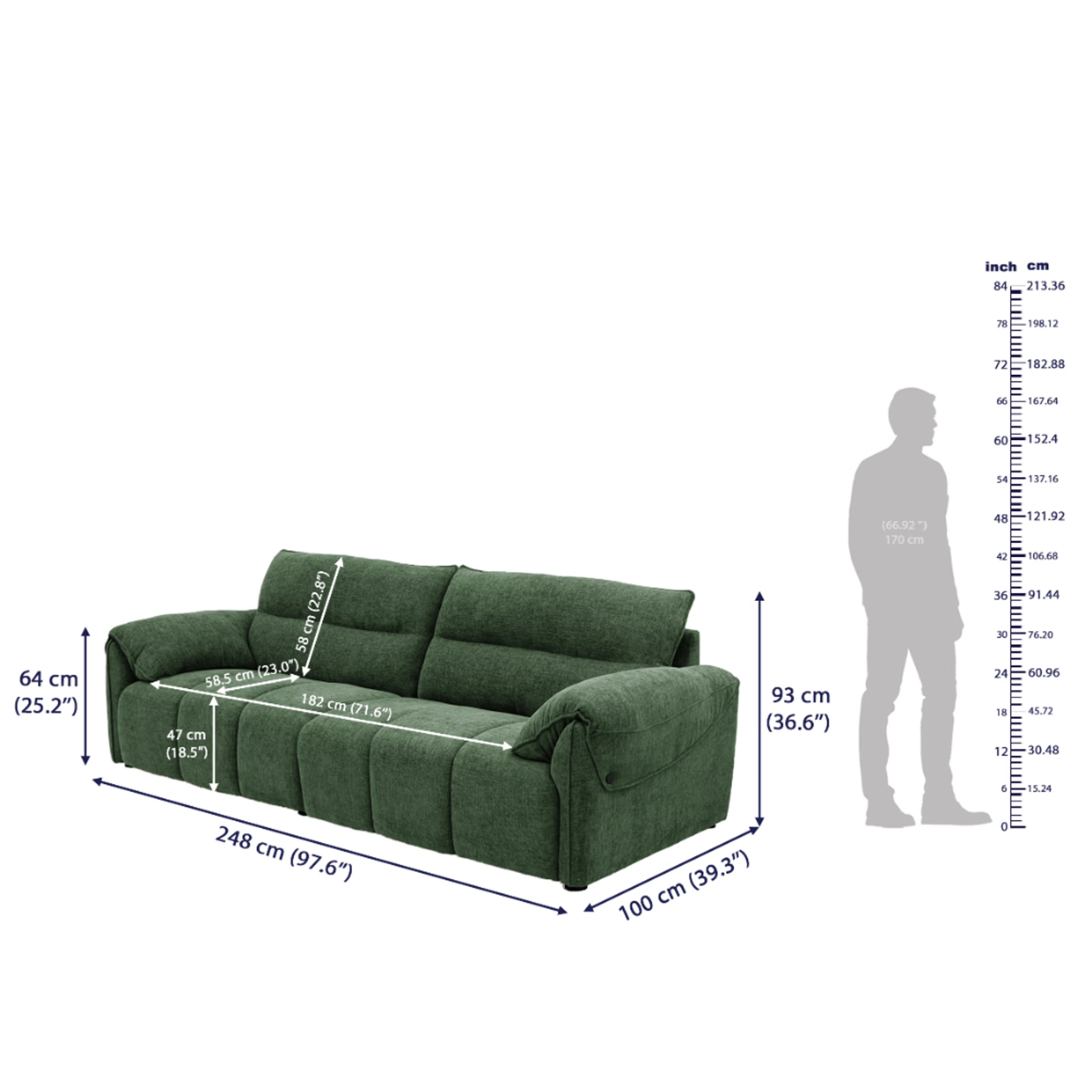 Wakefit Naxos Sofa Set (3+1+1) Seater Regular, Set (3+1+1), Green 8 Wakefit Naxos Sofa Set (3+1+1) Seater Regular, Set (3+1+1), Green