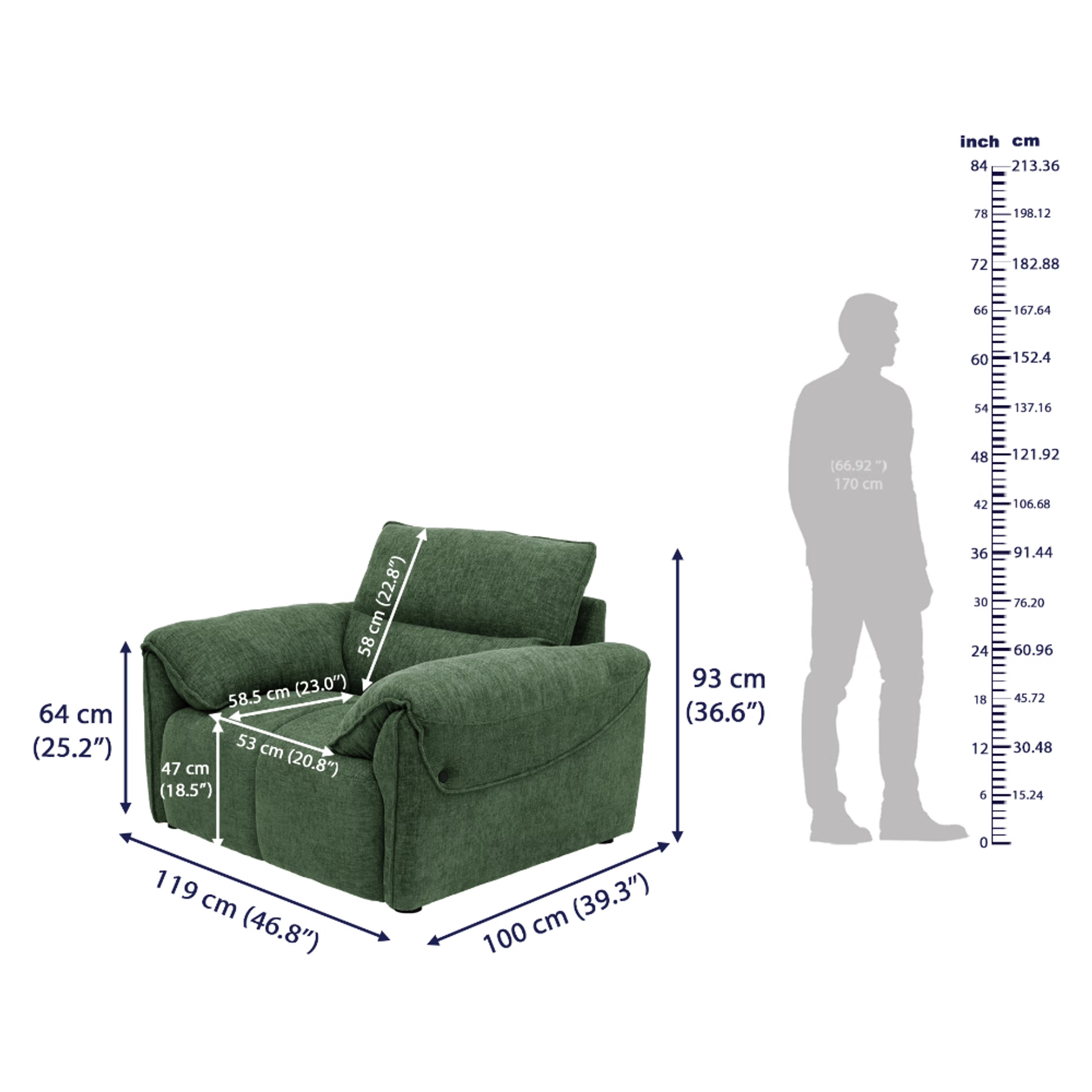 Wakefit Naxos Sofa Set (3+1+1) Seater Regular, Set (3+1+1), Green 9 Wakefit Naxos Sofa Set (3+1+1) Seater Regular, Set (3+1+1), Green