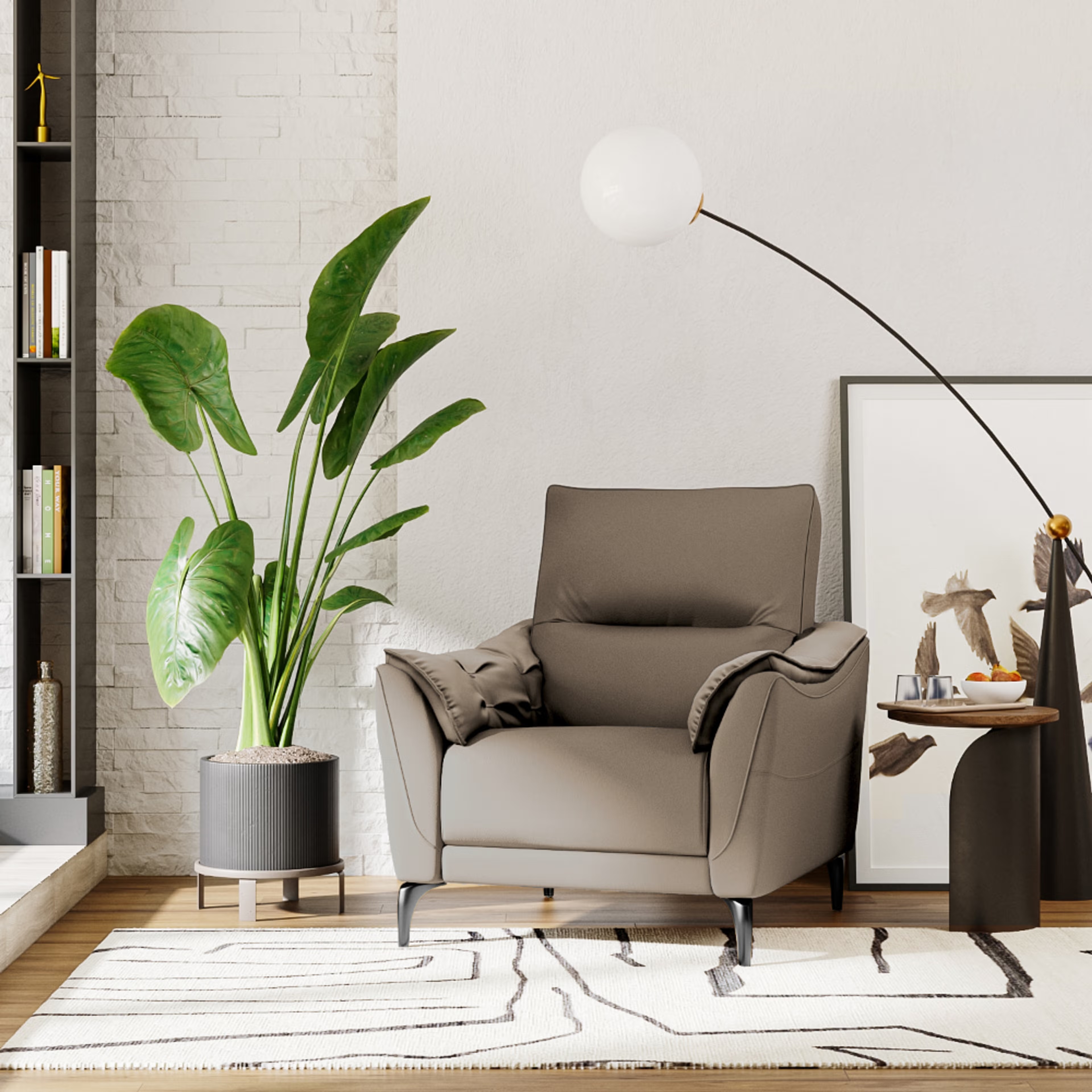 Wakefit Tuvalu Sofa without Motion - Single Seater Regular, Standard, Without Motion, 1 Seater, Grey