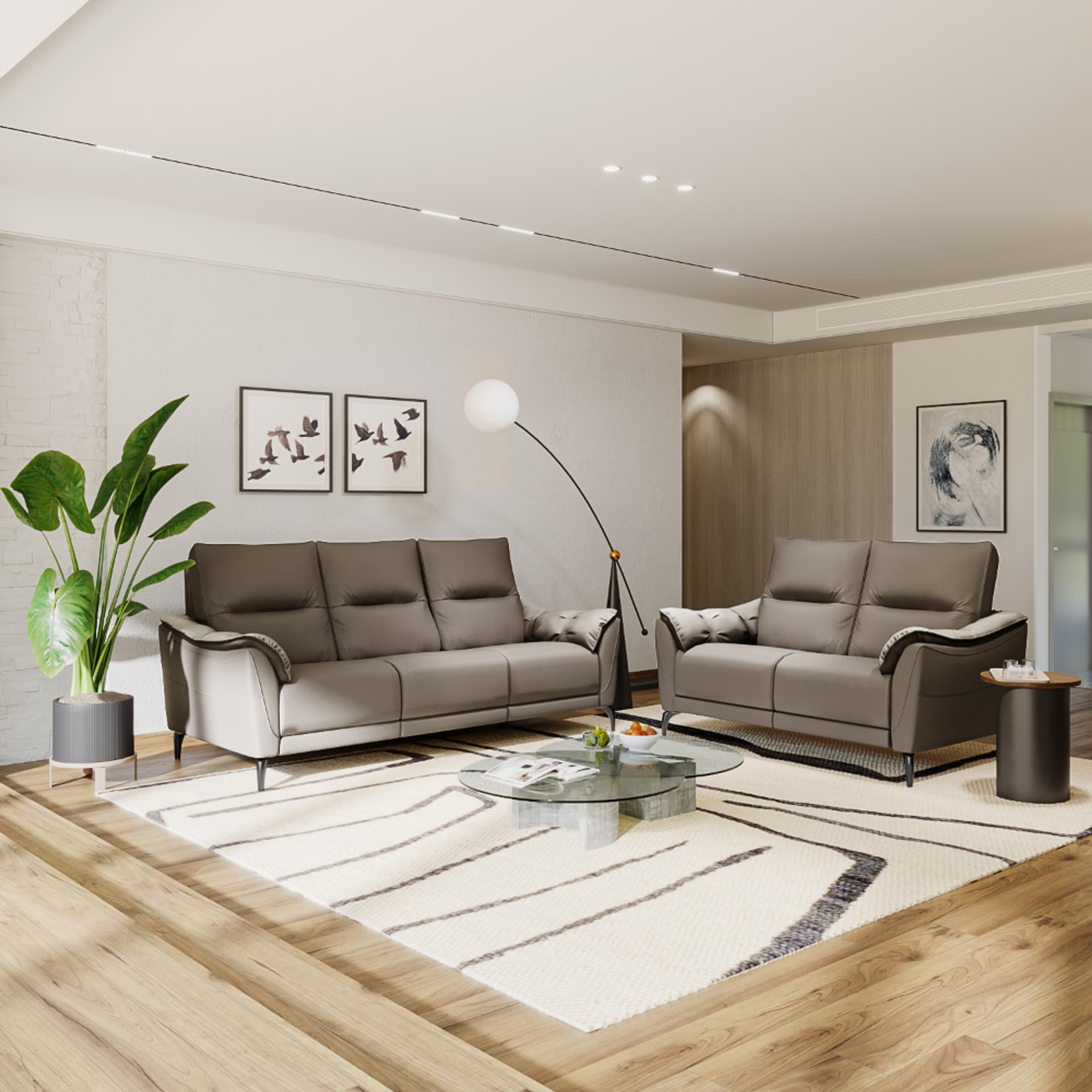 Wakefit Tuvalu without Motion Sofa Set (3+2) Seater Regular, Standard, Without Motion, Set (3+2), Grey
