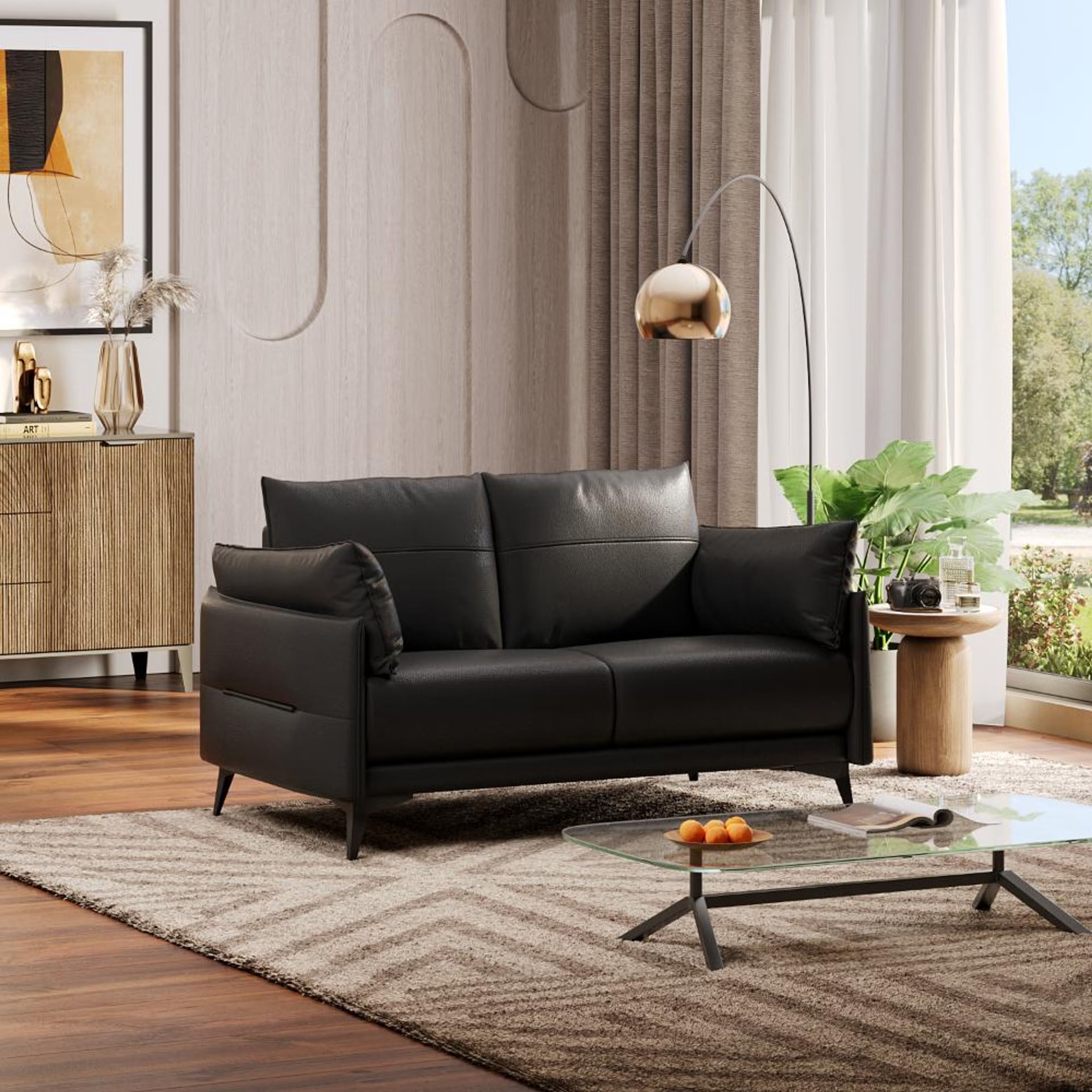 Home 30 Wakefit Komodo Sofa - Two Seater Regular, 2 Seater, Black
