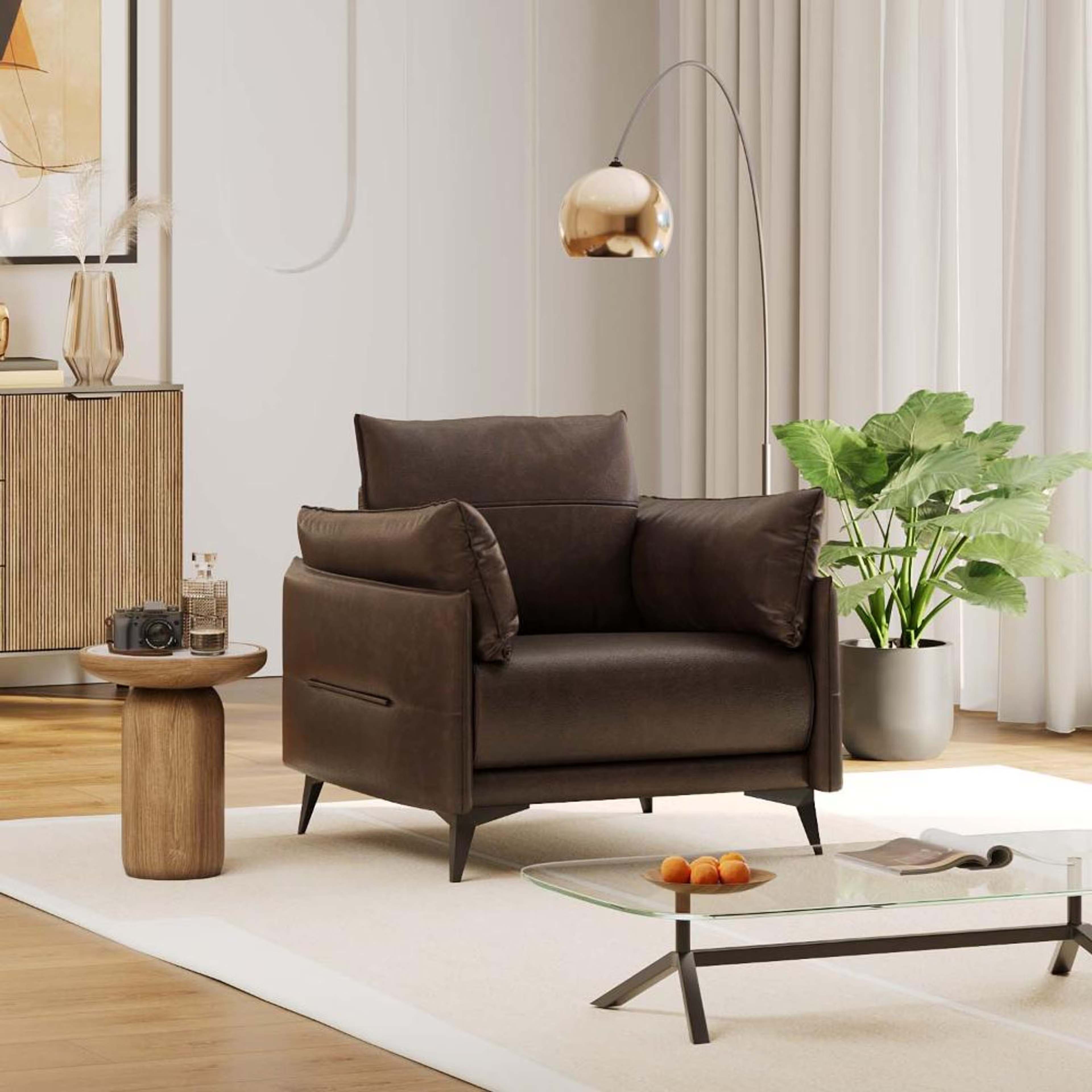 Home 34 Wakefit Komodo Sofa - Single Seater Regular, 1 Seater, Brown