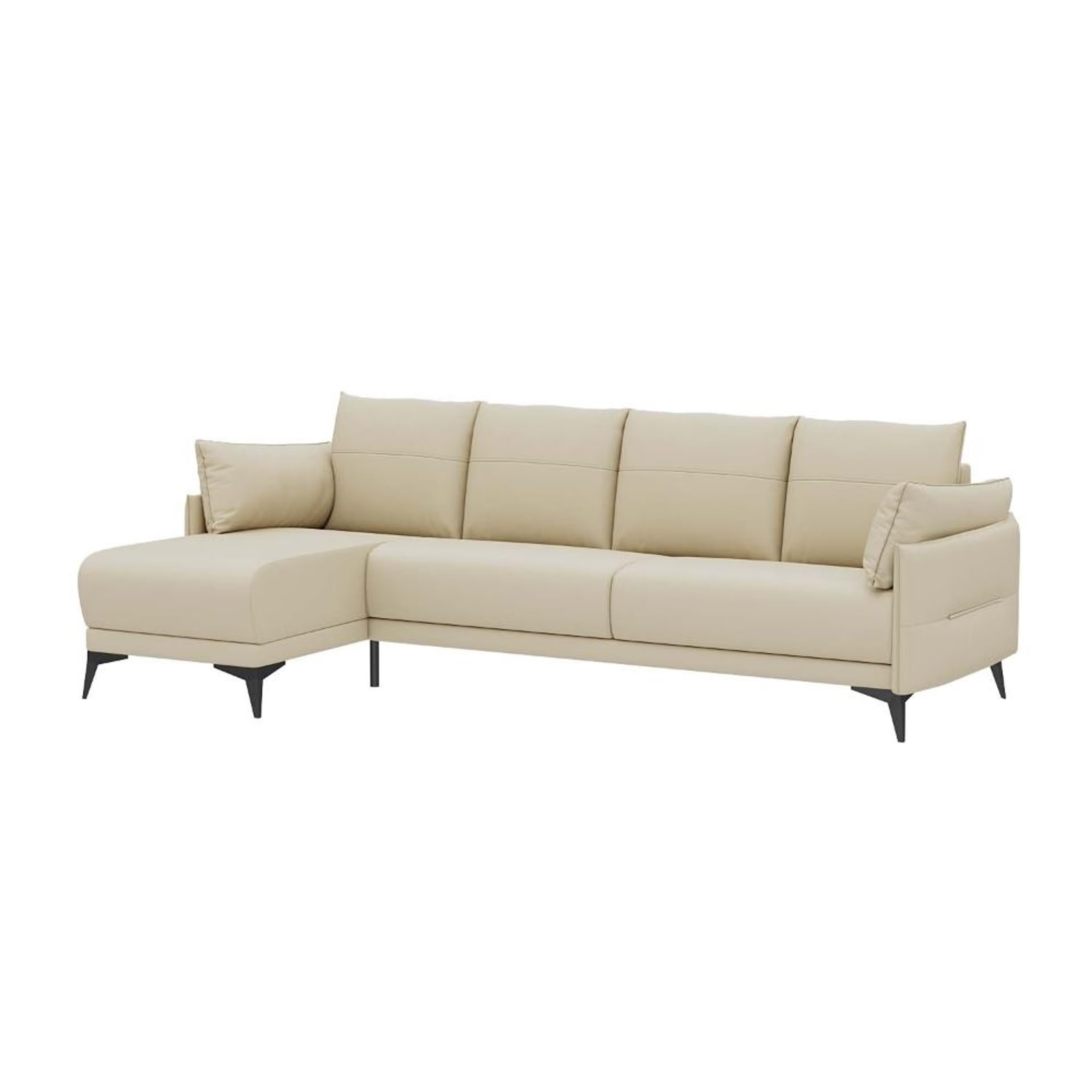Komodo (3 Seater + Left Aligned Chaise) Sectional, Set (3 Seater + Left Aligned Chaise), Beige 3 Komodo (3 Seater + Left Aligned Chaise) Sectional, Set (3 Seater + Left Aligned Chaise), Beige