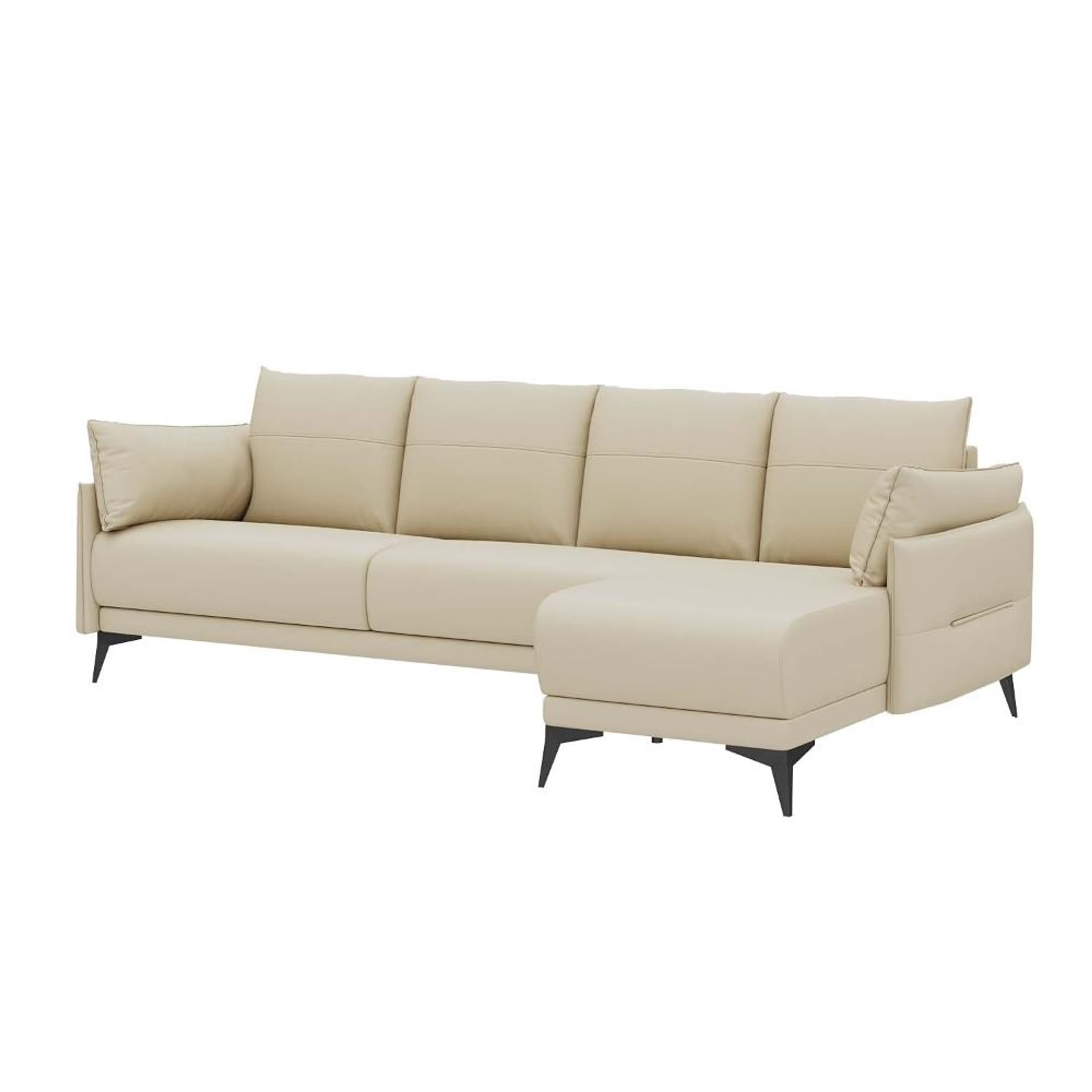 Home 36 Komodo (3 Seater+ Right Aligned Chaise) Sectional, Set (3 Seater + Right Aligned Chaise), Beige