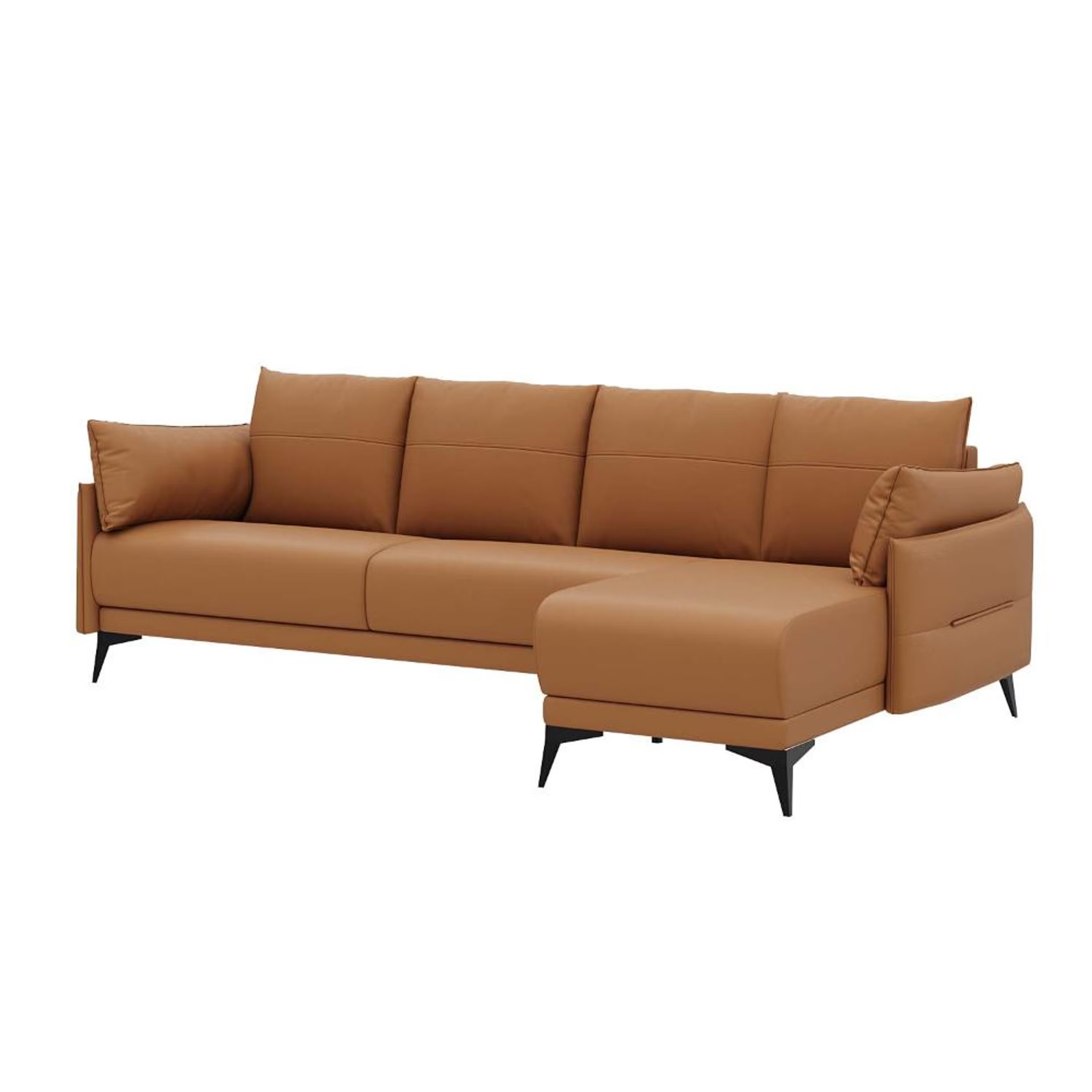 Home 34 Komodo (3 Seater+ Right Aligned Chaise) Sectional, Set (3 Seater + Right Aligned Chaise), Camel