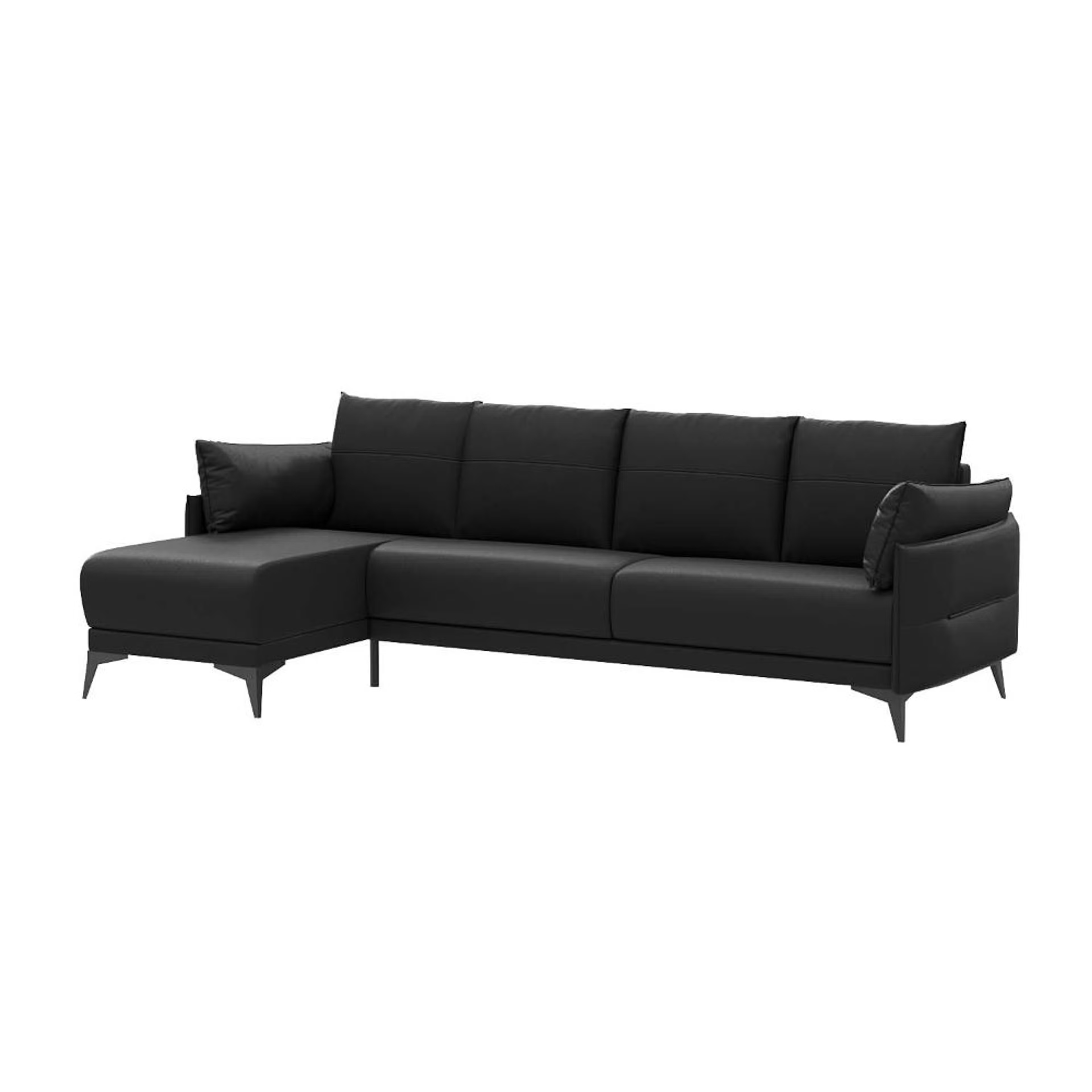 Komodo (3 Seater + Left Aligned Chaise) Sectional, Set (3 Seater + Left Aligned Chaise), Black