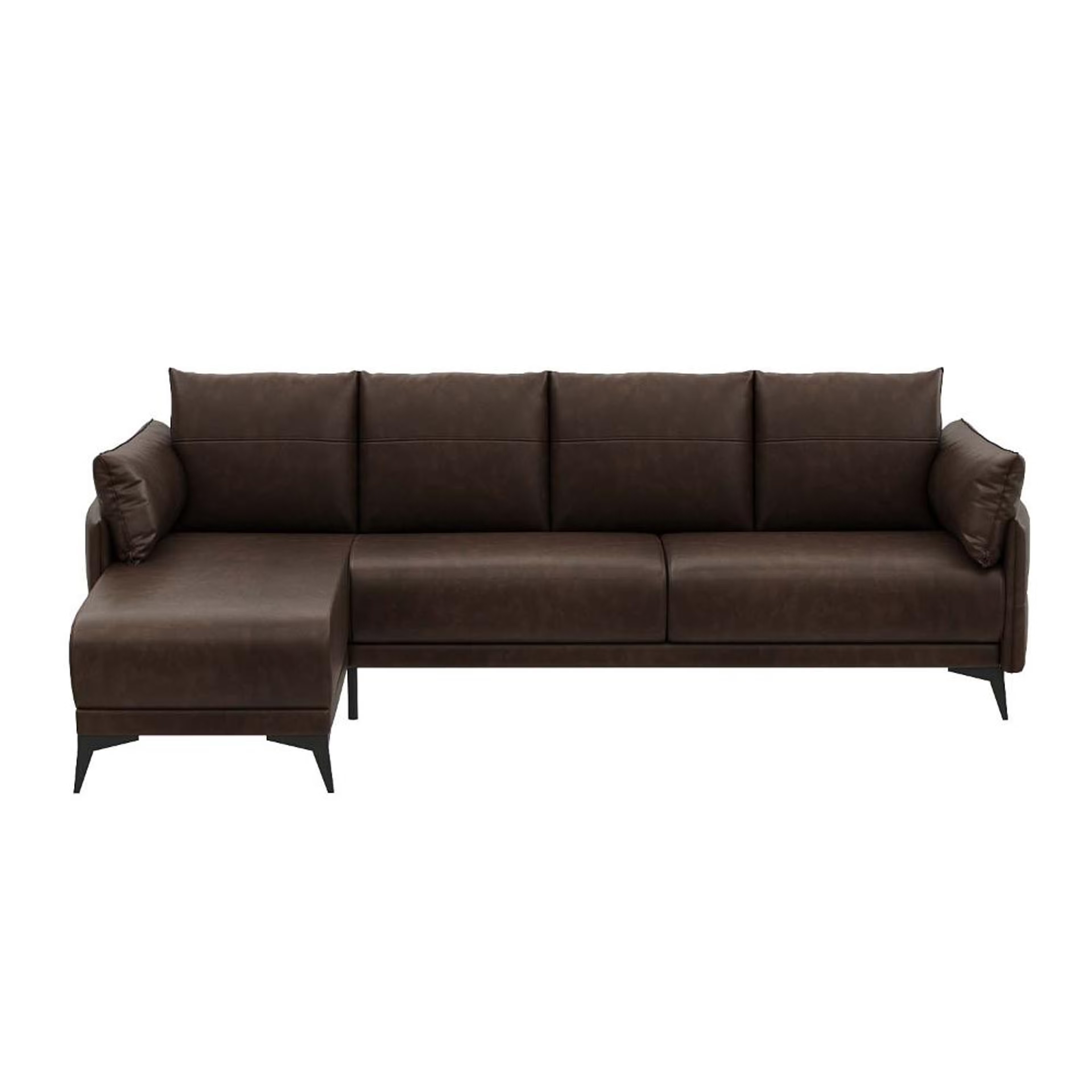 Home 43 Komodo (3 Seater + Left Aligned Chaise) Sectional, Set (3 Seater + Left Aligned Chaise), Brown