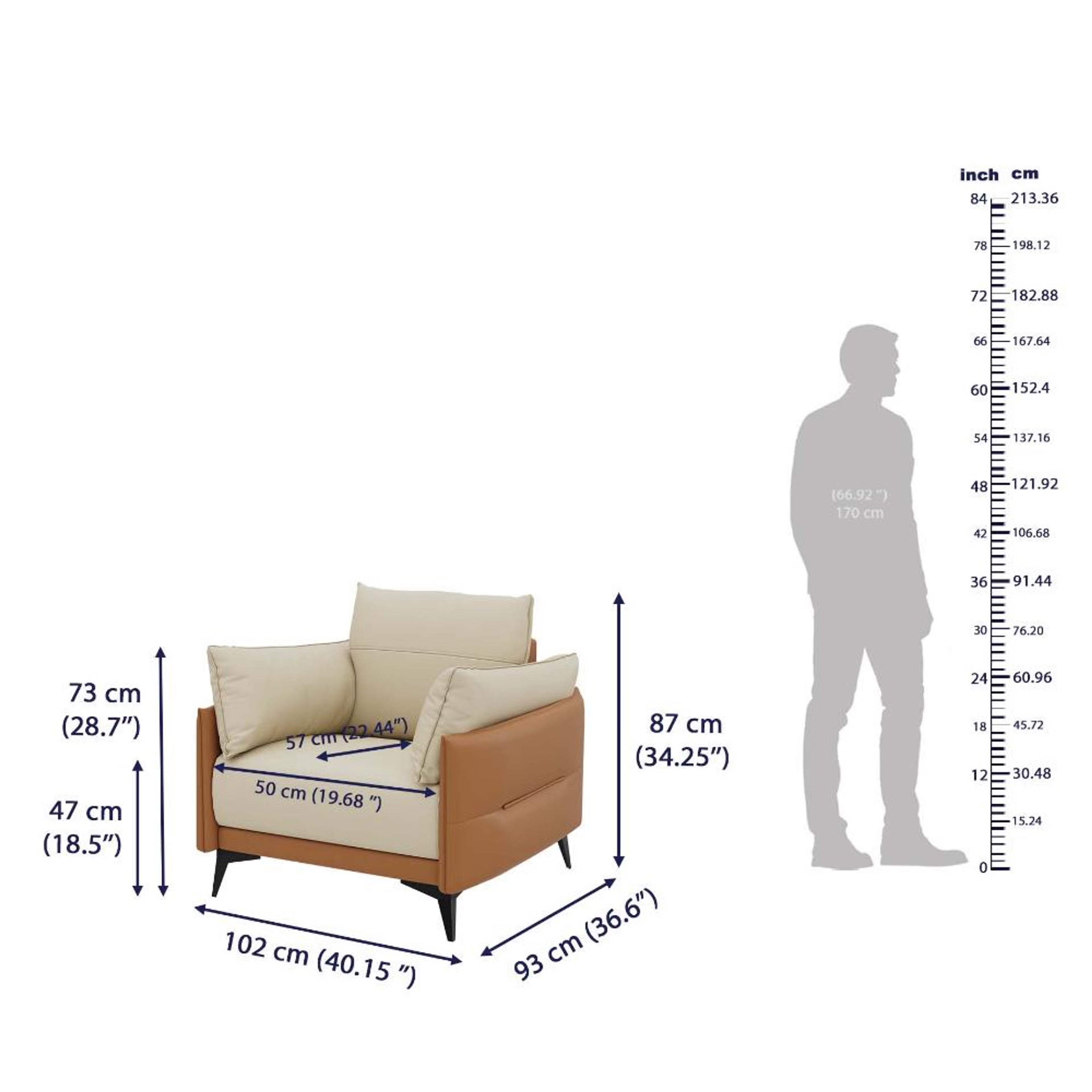 Wakefit Komodo Sofa Set (2+1+1) Seater Regular, Set (2+1+1), Camel & Beige 10 Wakefit Komodo Sofa Set (2+1+1) Seater Regular, Set (2+1+1), Camel & Beige