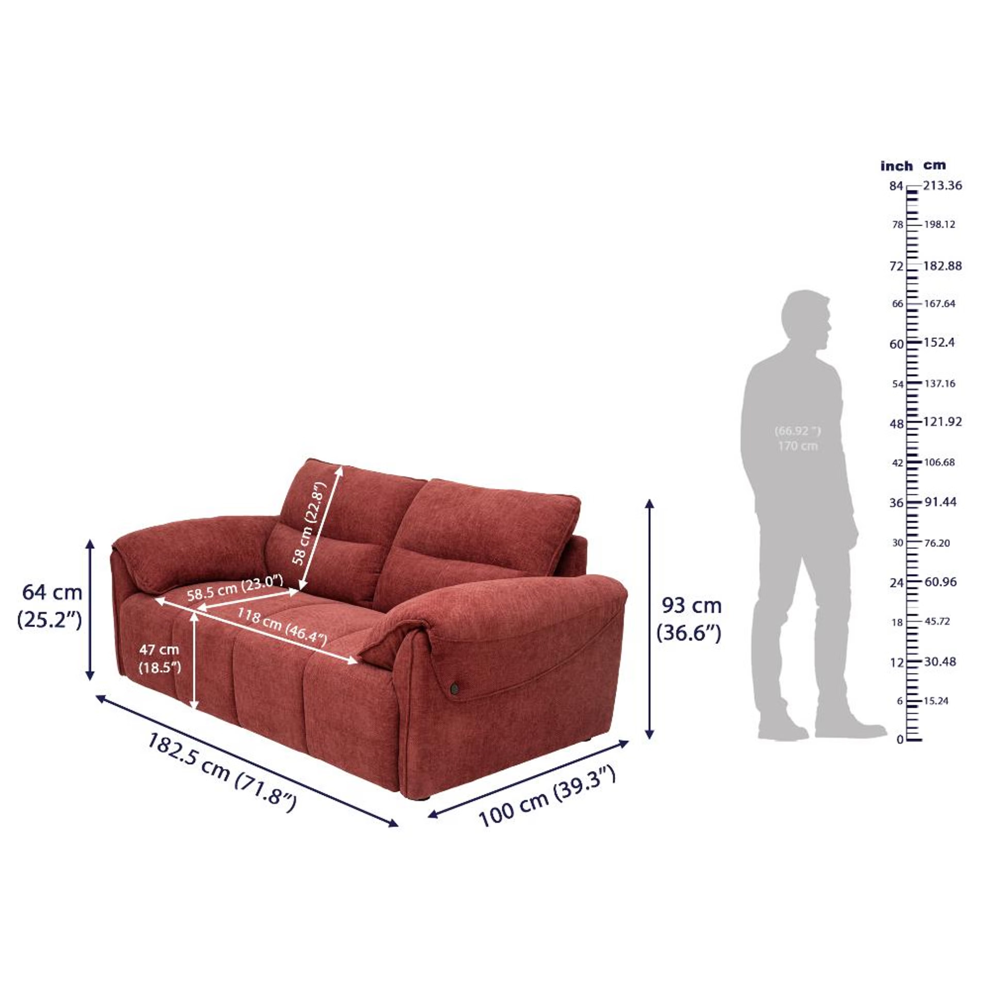 Wakefit Naxos Sofa - Two Seater Regular, 2 Seater, Maroon 8 Wakefit Naxos Sofa - Two Seater Regular, 2 Seater, Maroon