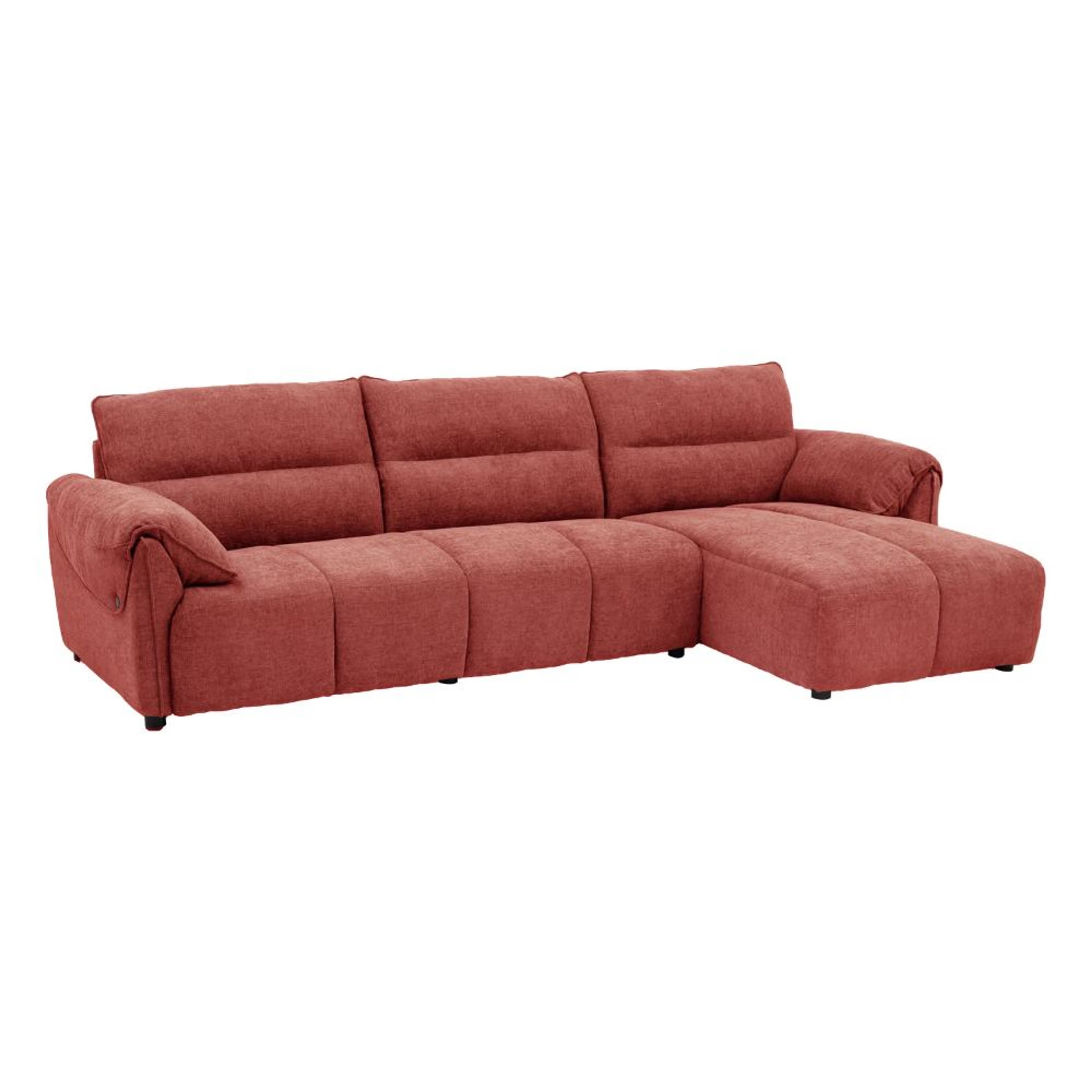 Home 26 Naxos (3 Seater+ Right Aligned Chaise) Sectional, Set (3 Seater + Right Aligned Chaise), Maroon