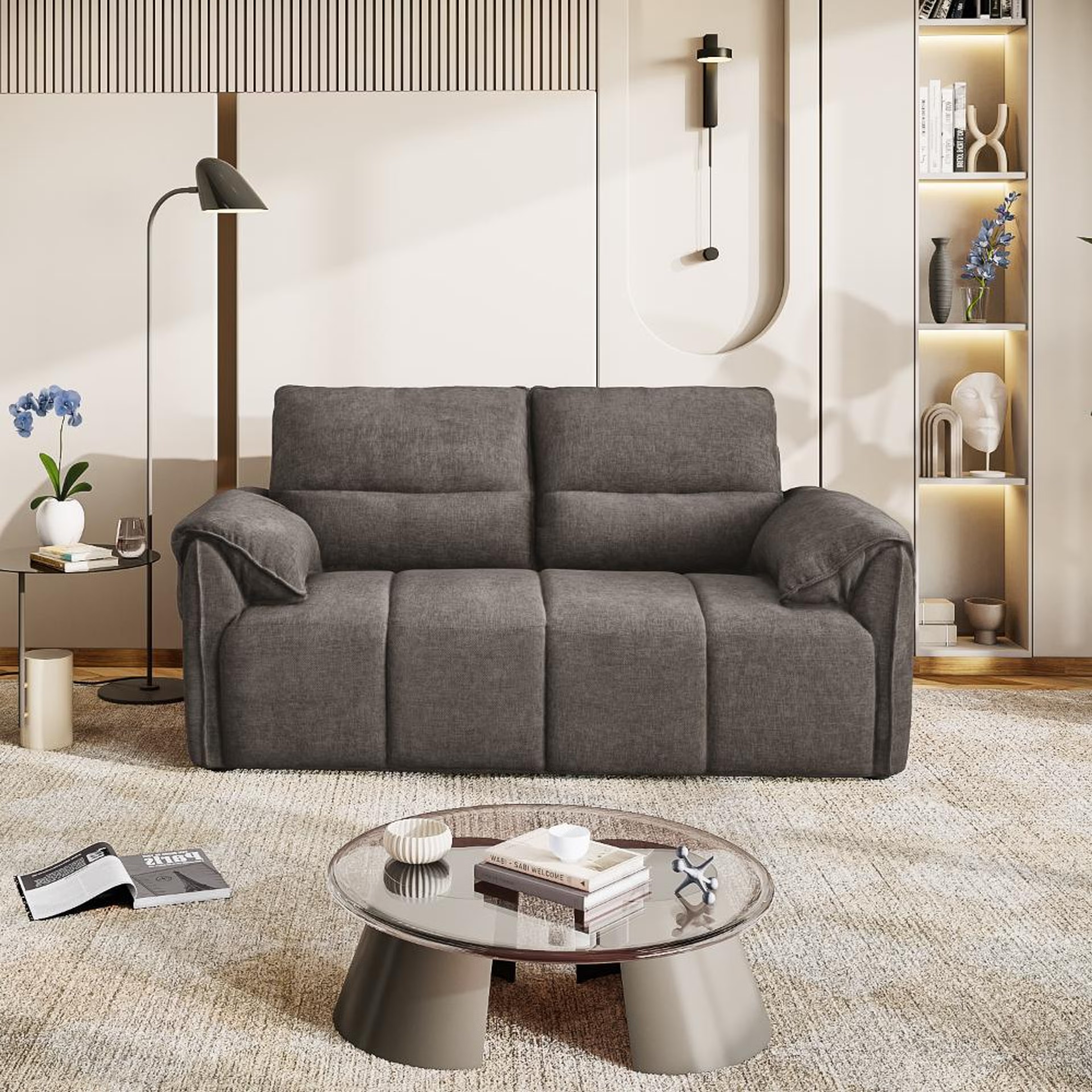 Home 42 Wakefit Naxos Sofa - Two Seater Regular, 2 Seater, Grey