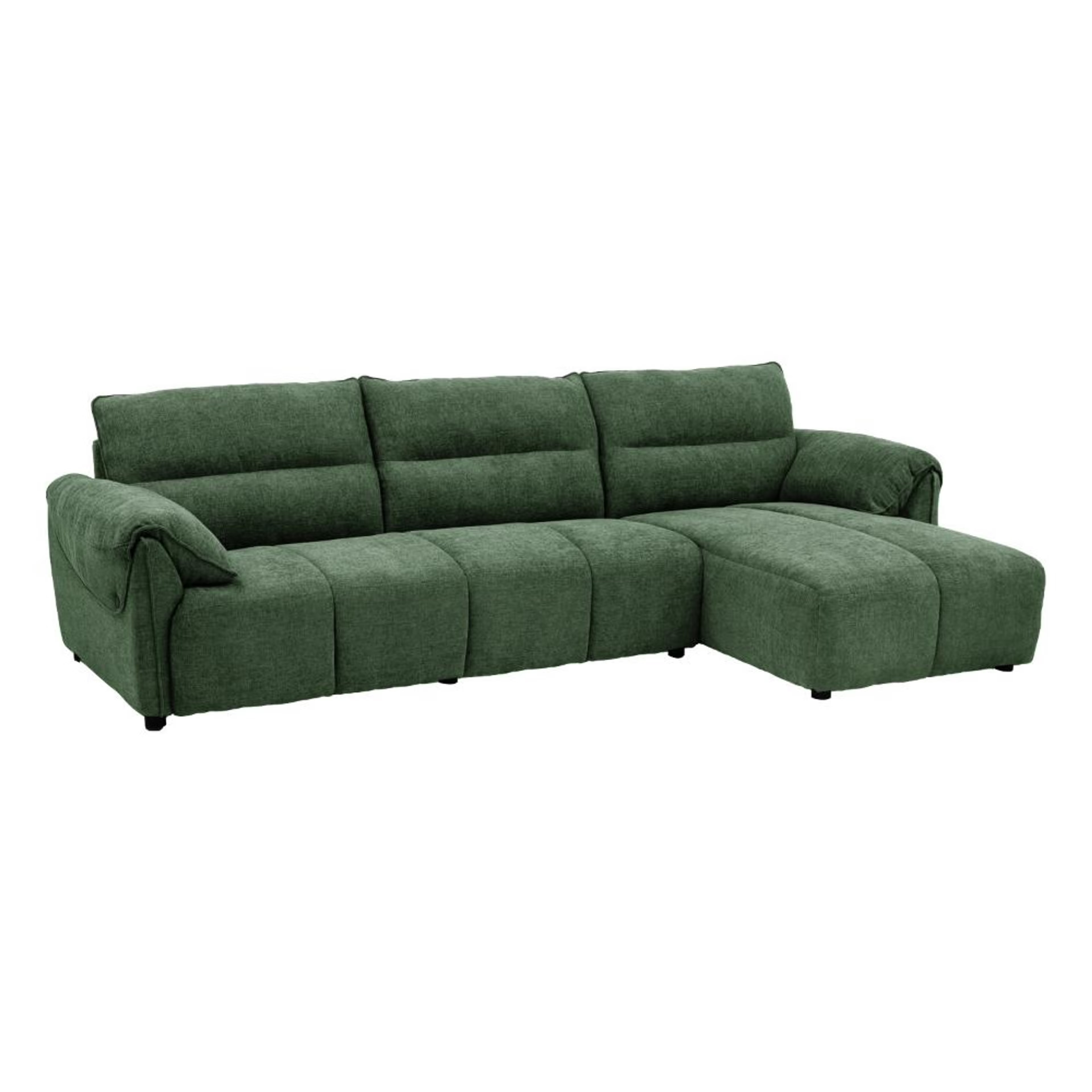Home 36 Naxos (3 Seater+ Right Aligned Chaise) Sectional, Set (3 Seater + Right Aligned Chaise), Green