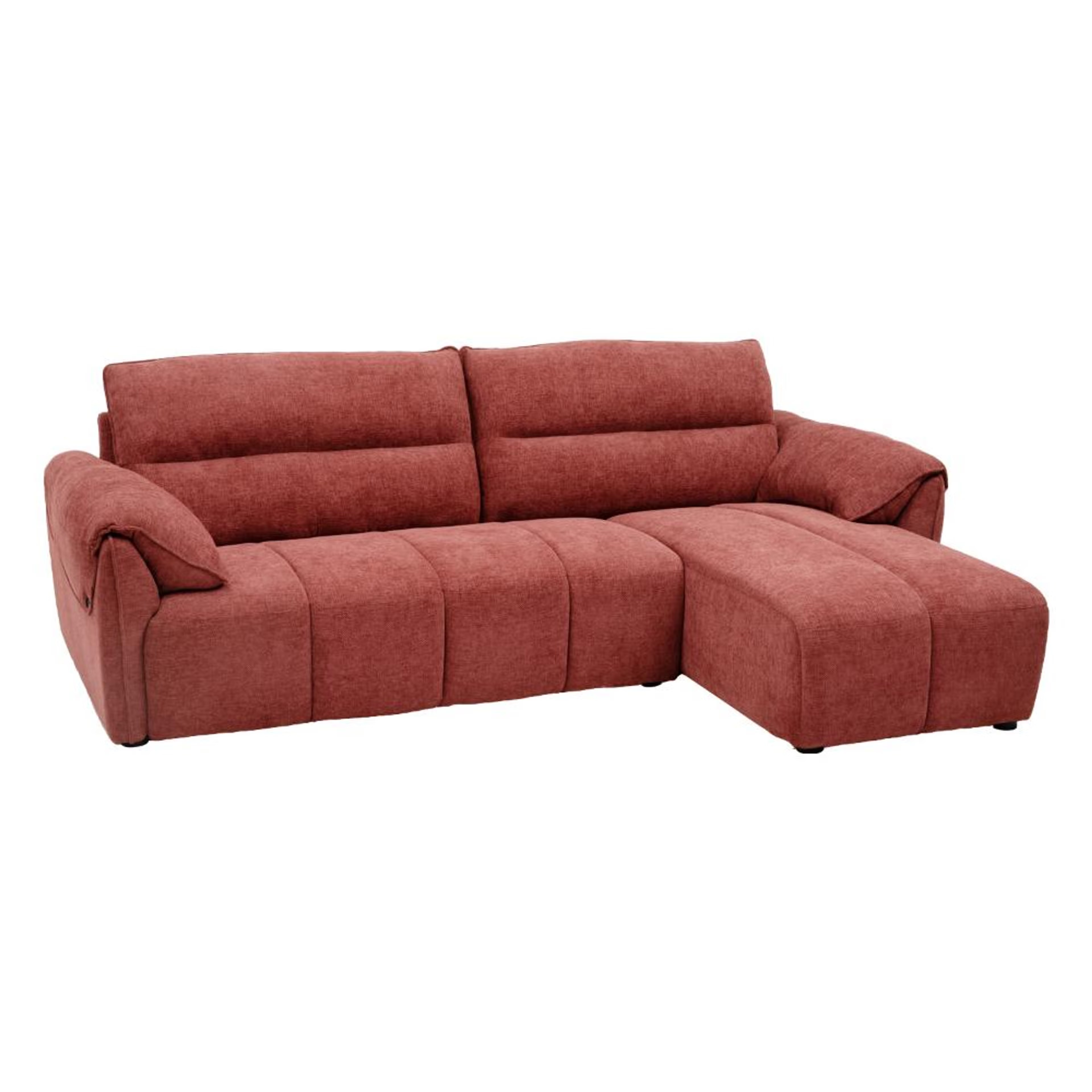 Home 34 Naxos (2 Seater+ Right Aligned Chaise) Sectional, Set (2 Seater + Right Aligned Chaise), Maroon