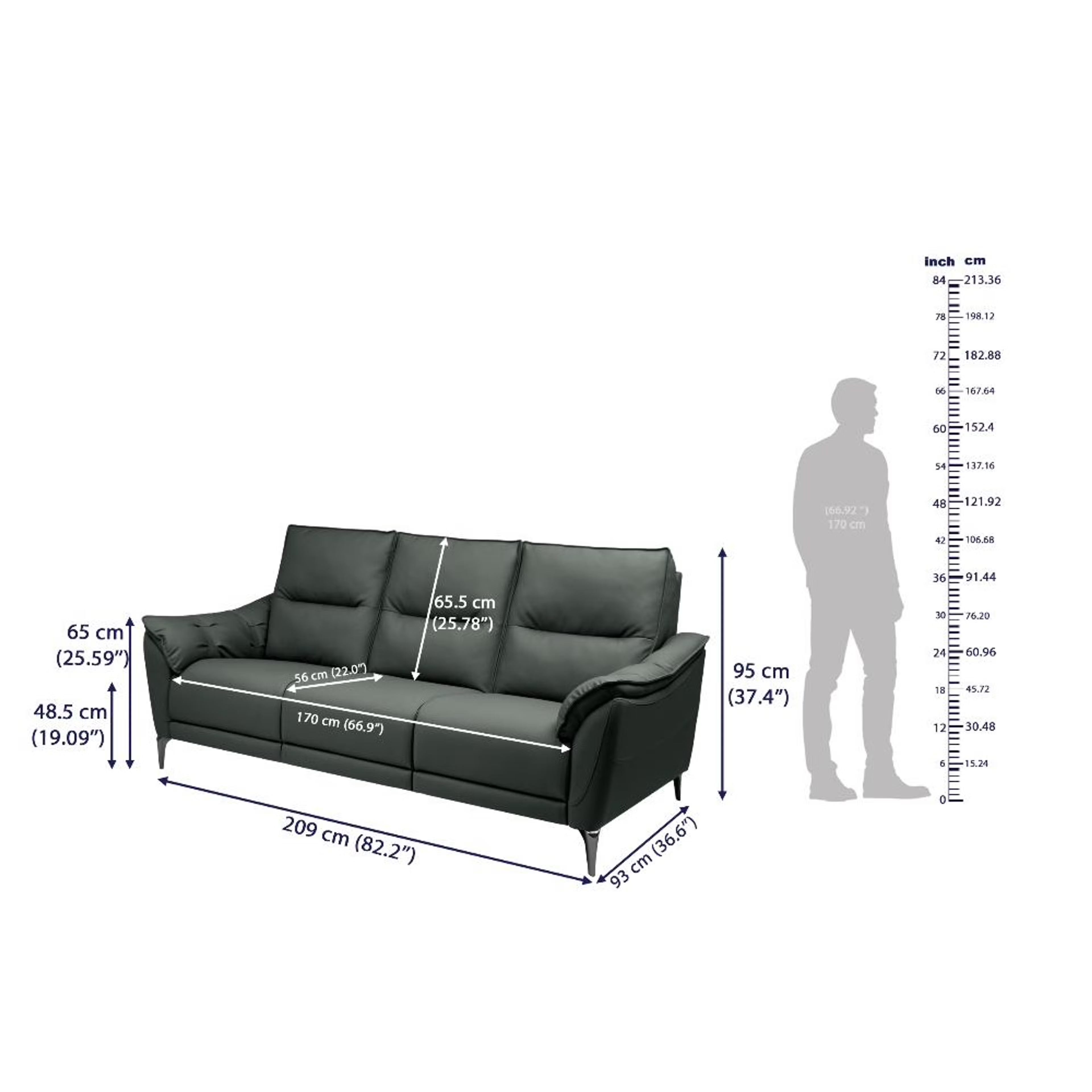 Wakefit Tuvalu Sofa without Motion - Three Seater Regular, Standard, Without Motion, 3 Seater, Forest Green 8 Wakefit Tuvalu Sofa without Motion - Three Seater Regular, Standard, Without Motion, 3 Seater, Forest Green