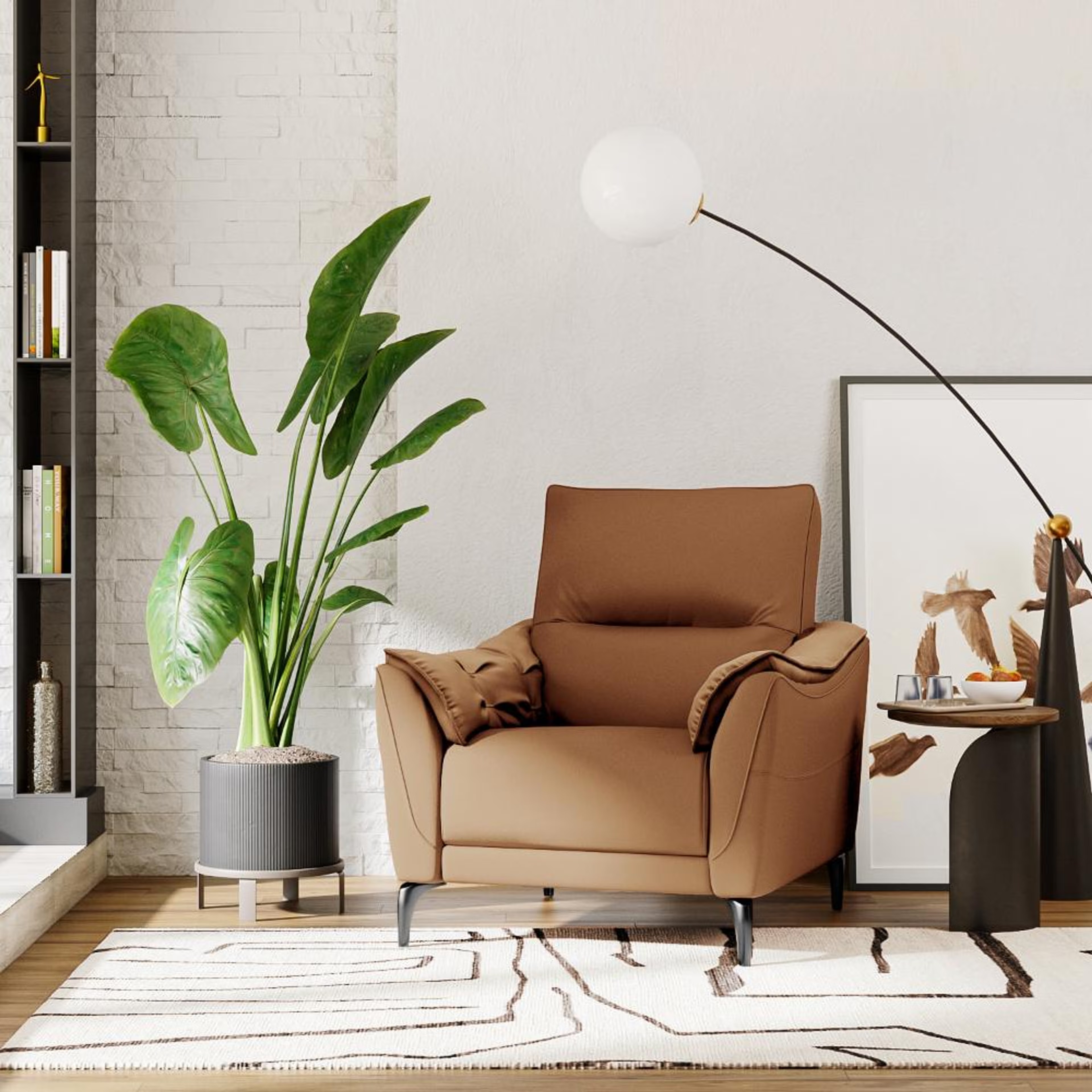 Wakefit Tuvalu Sofa without Motion - Single Seater Regular, Standard, Without Motion, 1 Seater, Brown