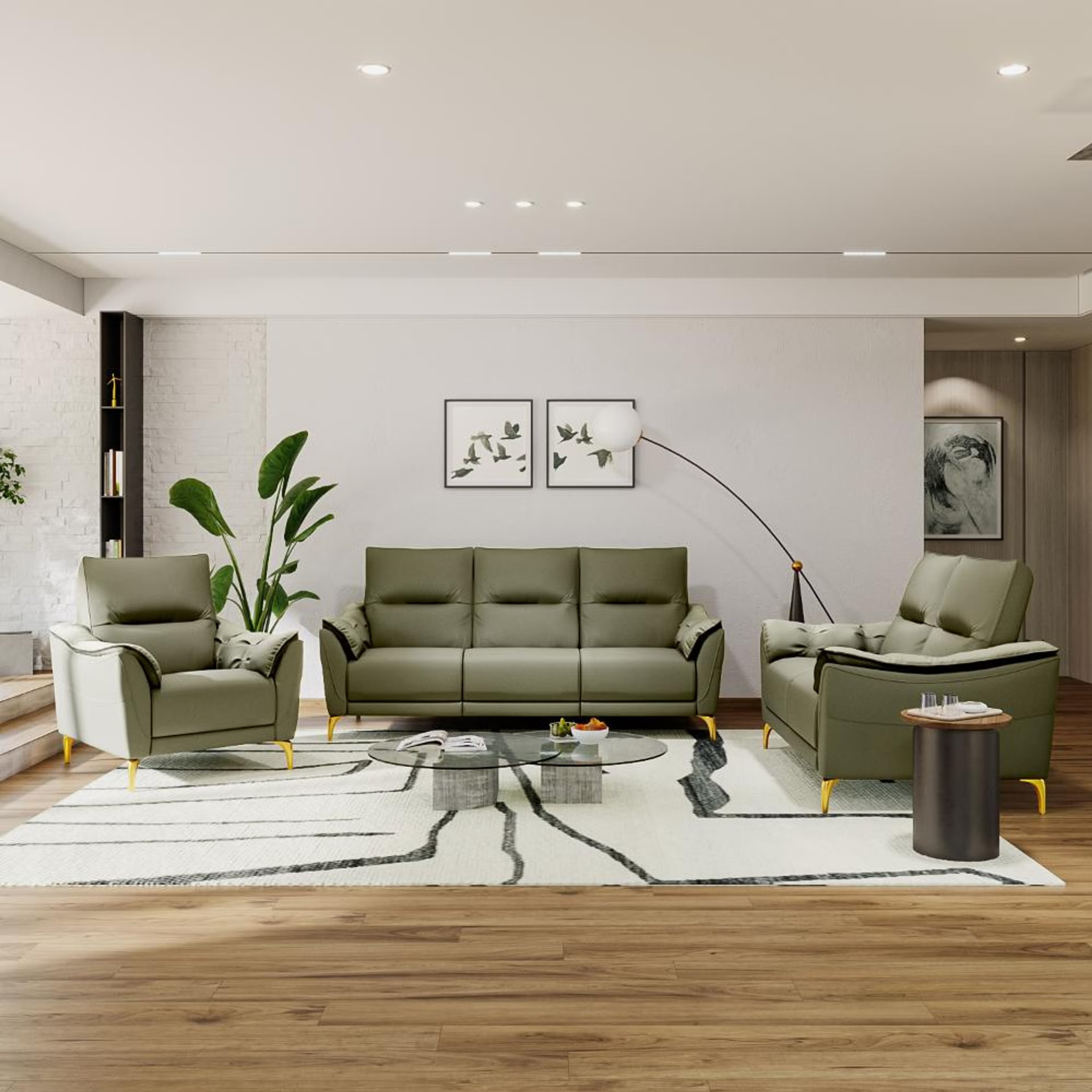 Home 30 Wakefit Tuvalu without Motion Sofa Set (3+2+1)Seater Regular, Standard, Without Motion, Set (3+2+1), Green