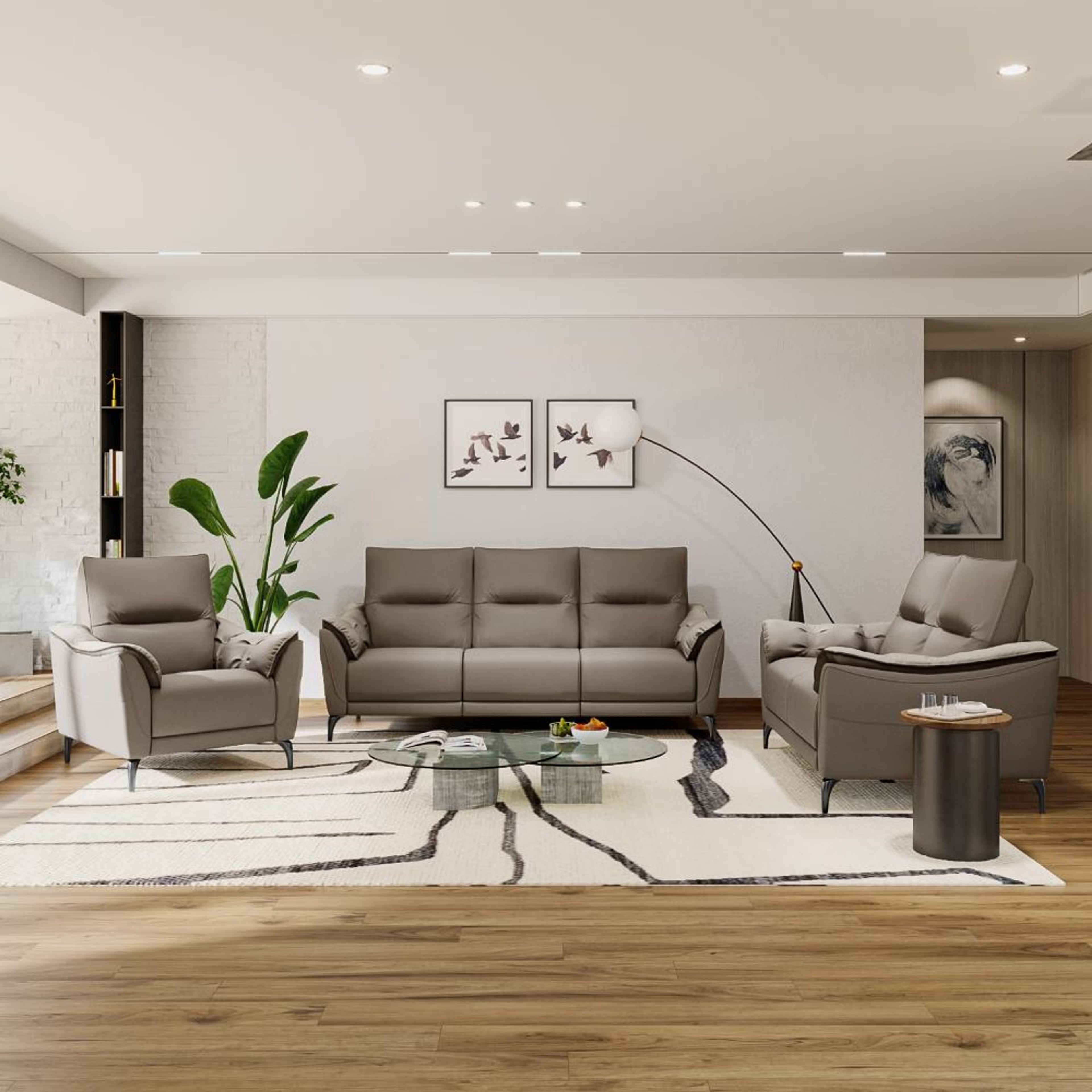 Wakefit Tuvalu without Motion Sofa Set (3+2+1)Seater Regular, Standard, Without Motion, Set (3+2+1), Grey