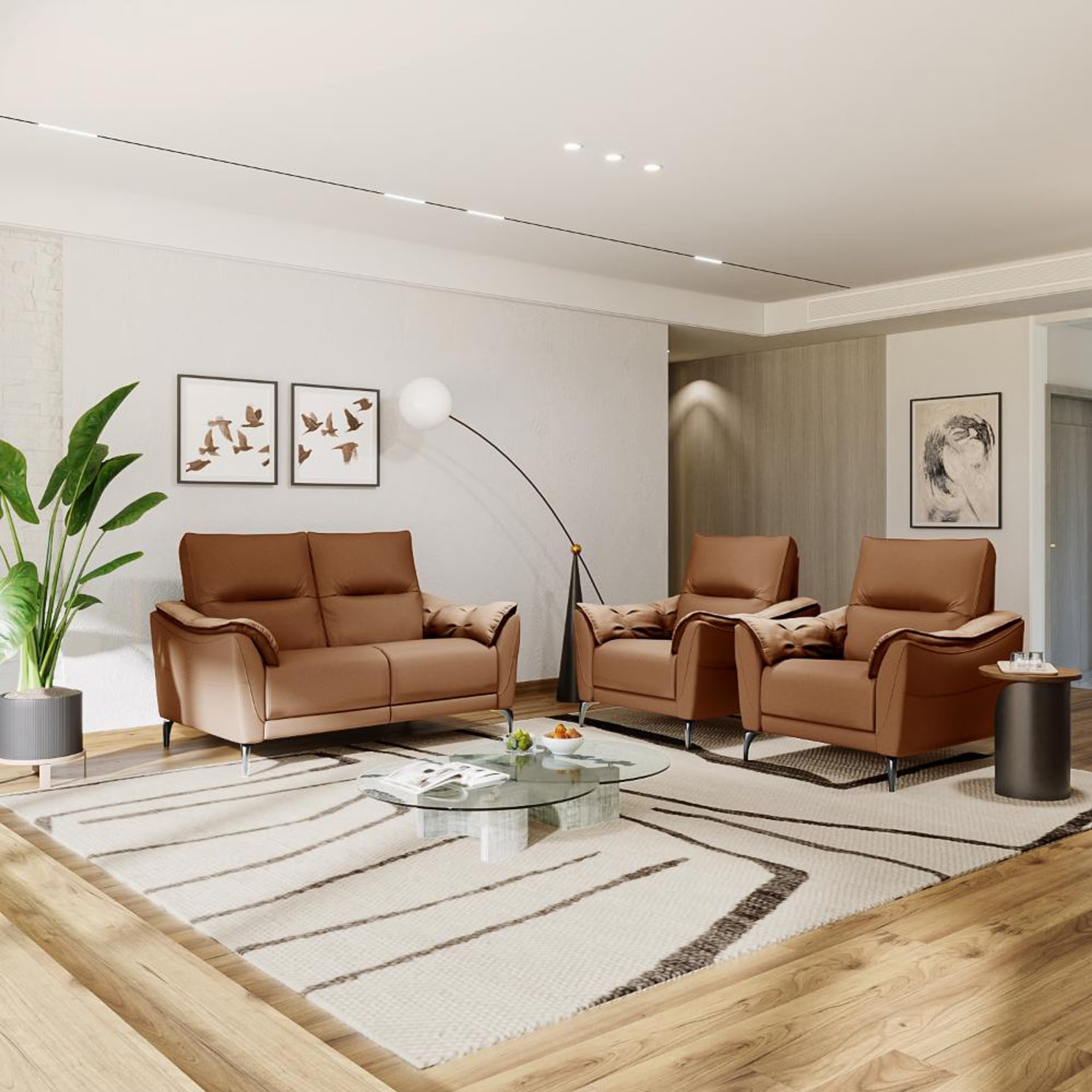 Home 36 Wakefit Tuvalu without Motion Sofa Set (2+1+1) Seater Regular, Standard, Without Motion, Set (2+1+1), Brown