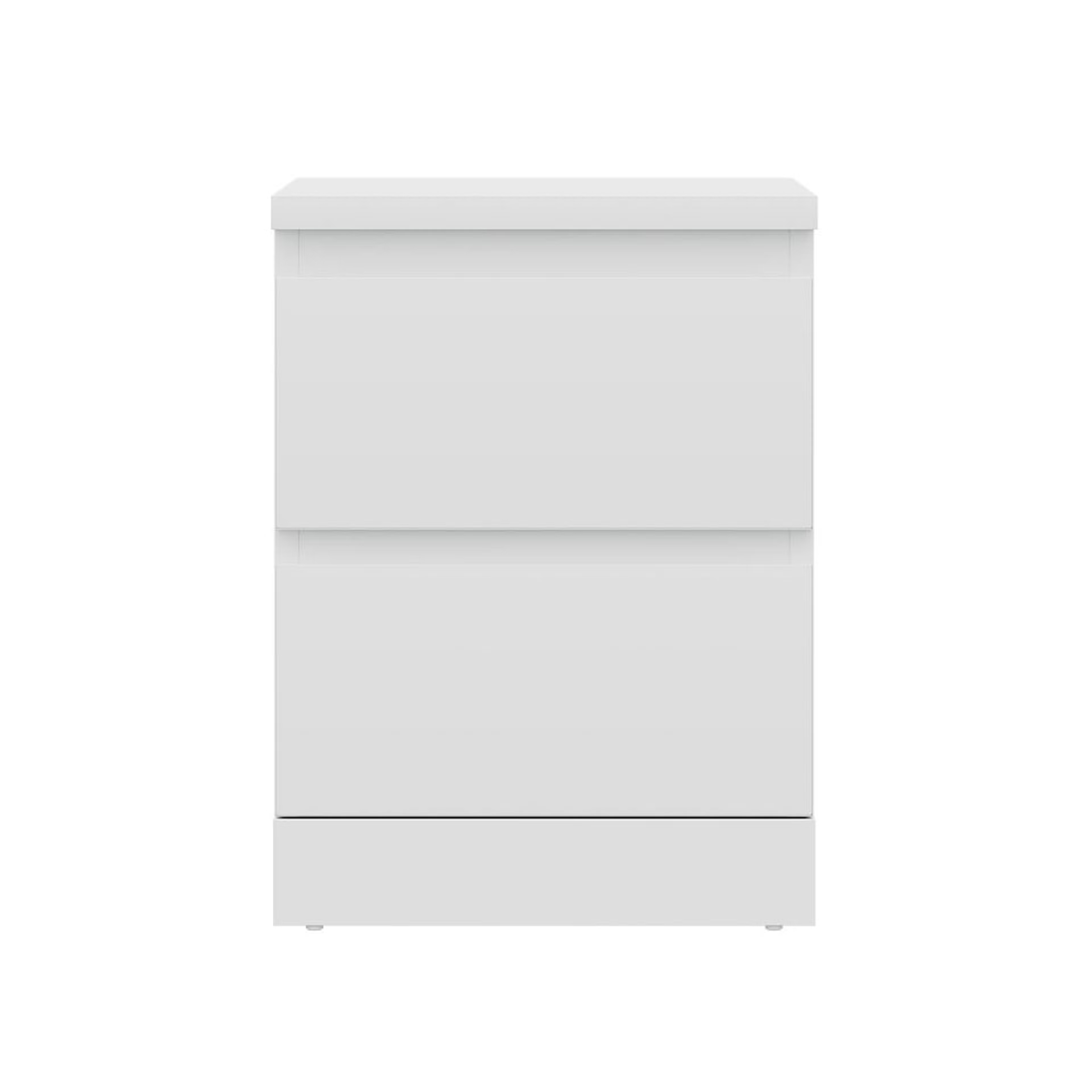 Wakefit Centaur Bedside Table - 2 Drawers - Frosty White 2 drawer, Frosty White