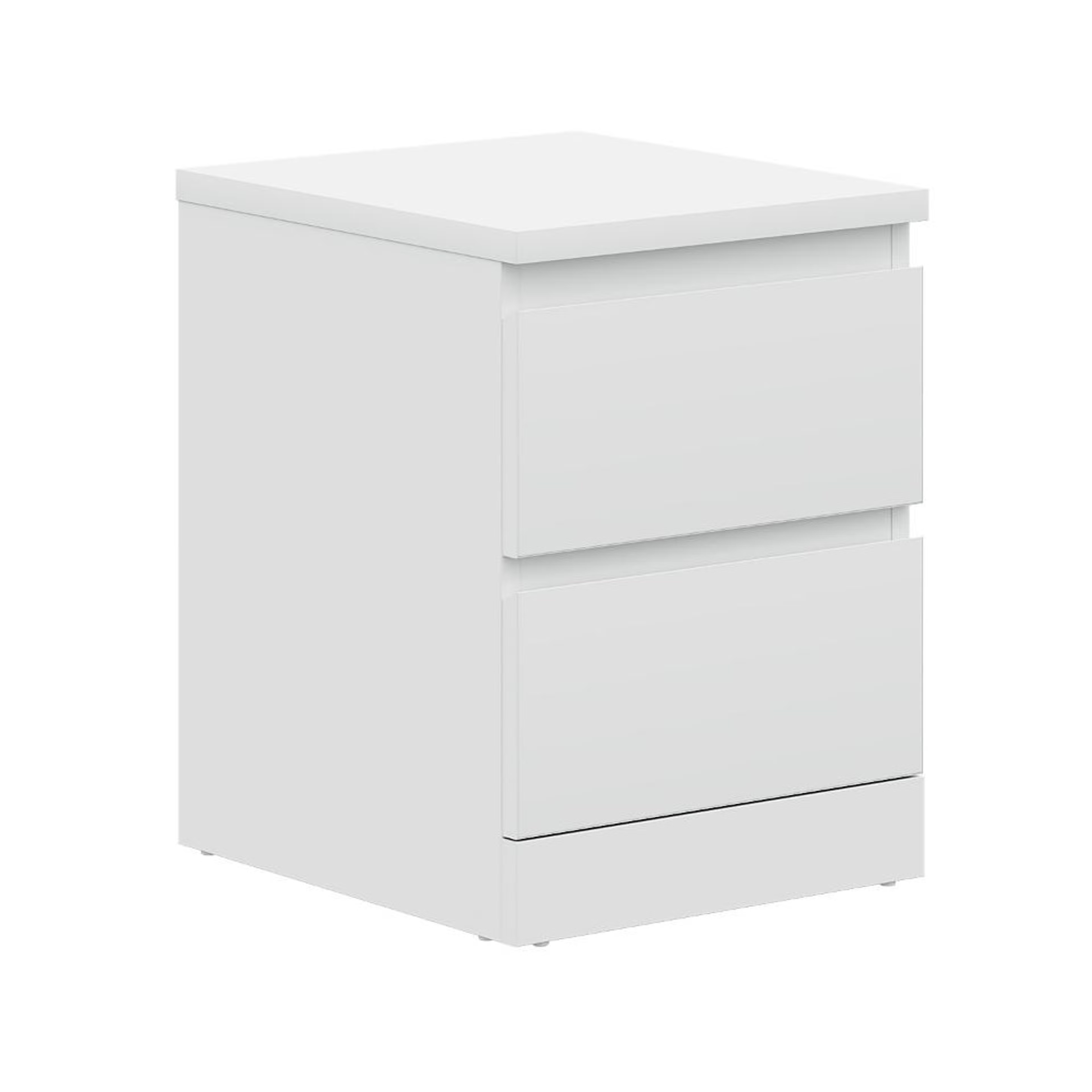 Wakefit Centaur Bedside Table - 2 Drawers - Frosty White 2 drawer, Frosty White