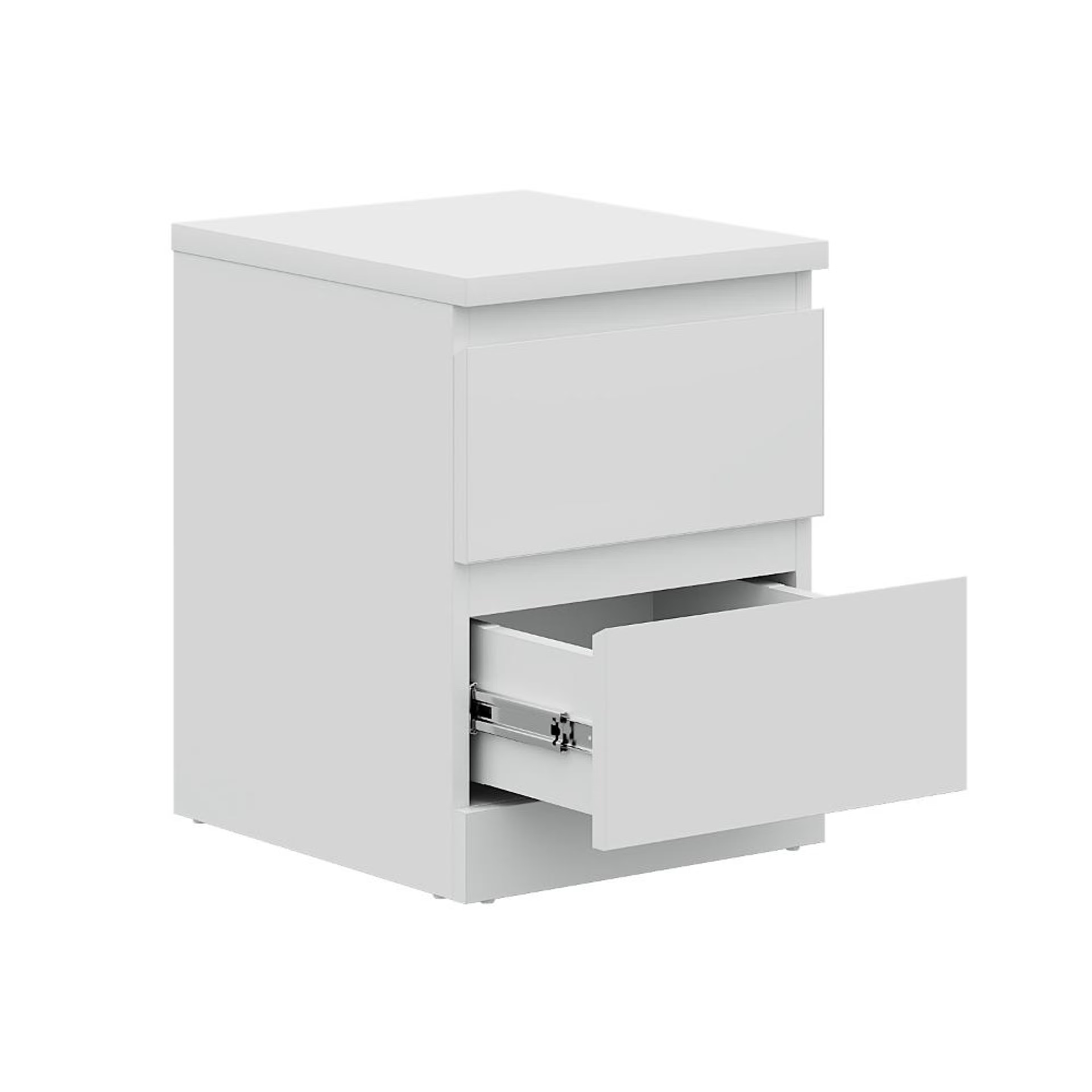 Wakefit Centaur Bedside Table - 2 Drawers - Frosty White 2 drawer, Frosty White 5 Wakefit Centaur Bedside Table - 2 Drawers - Frosty White 2 drawer, Frosty White