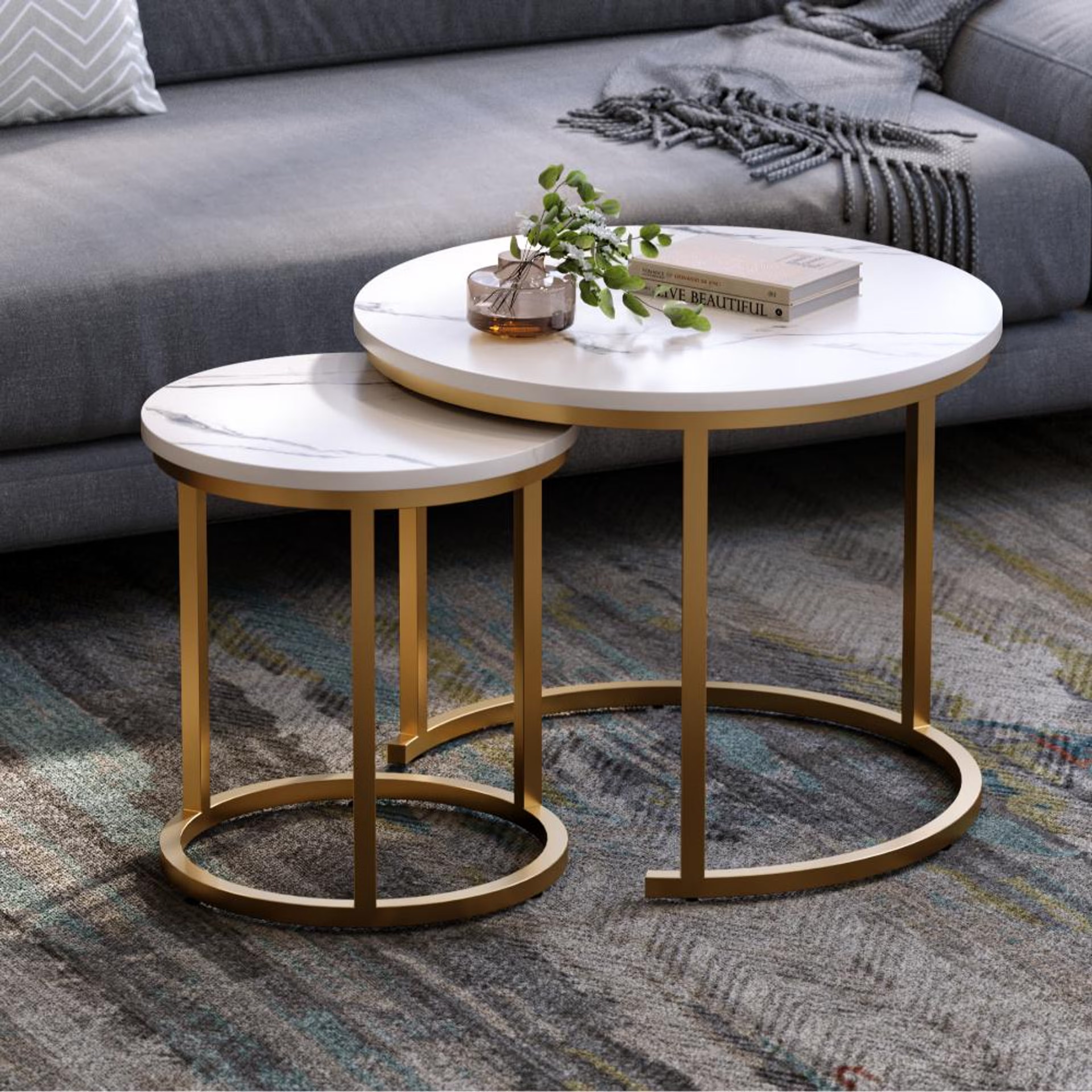 Kaltos Metal Coffee Table Satwaria White