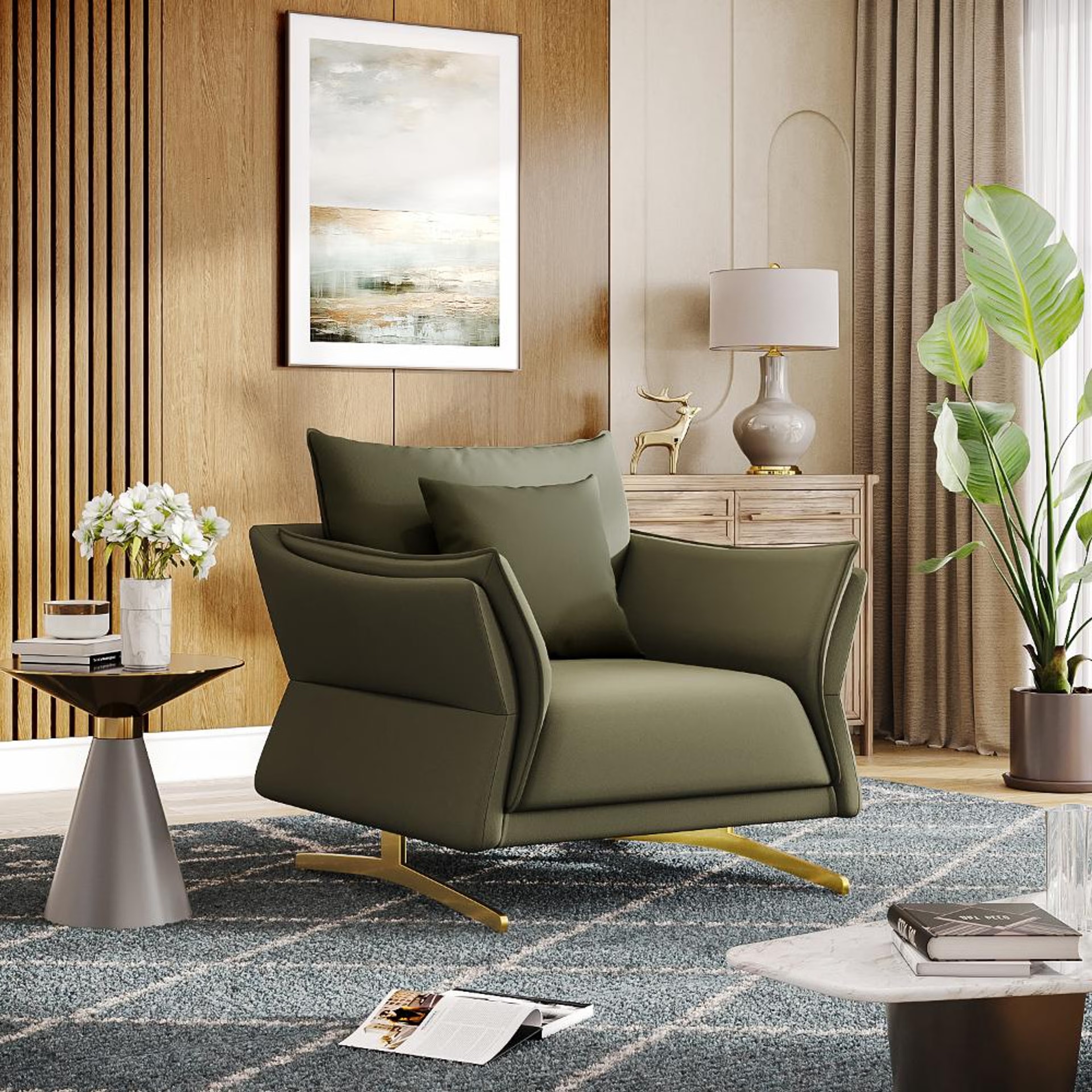 Wakefit Kiribati Sofa - Single Seater Regular, 1 Seater, Green