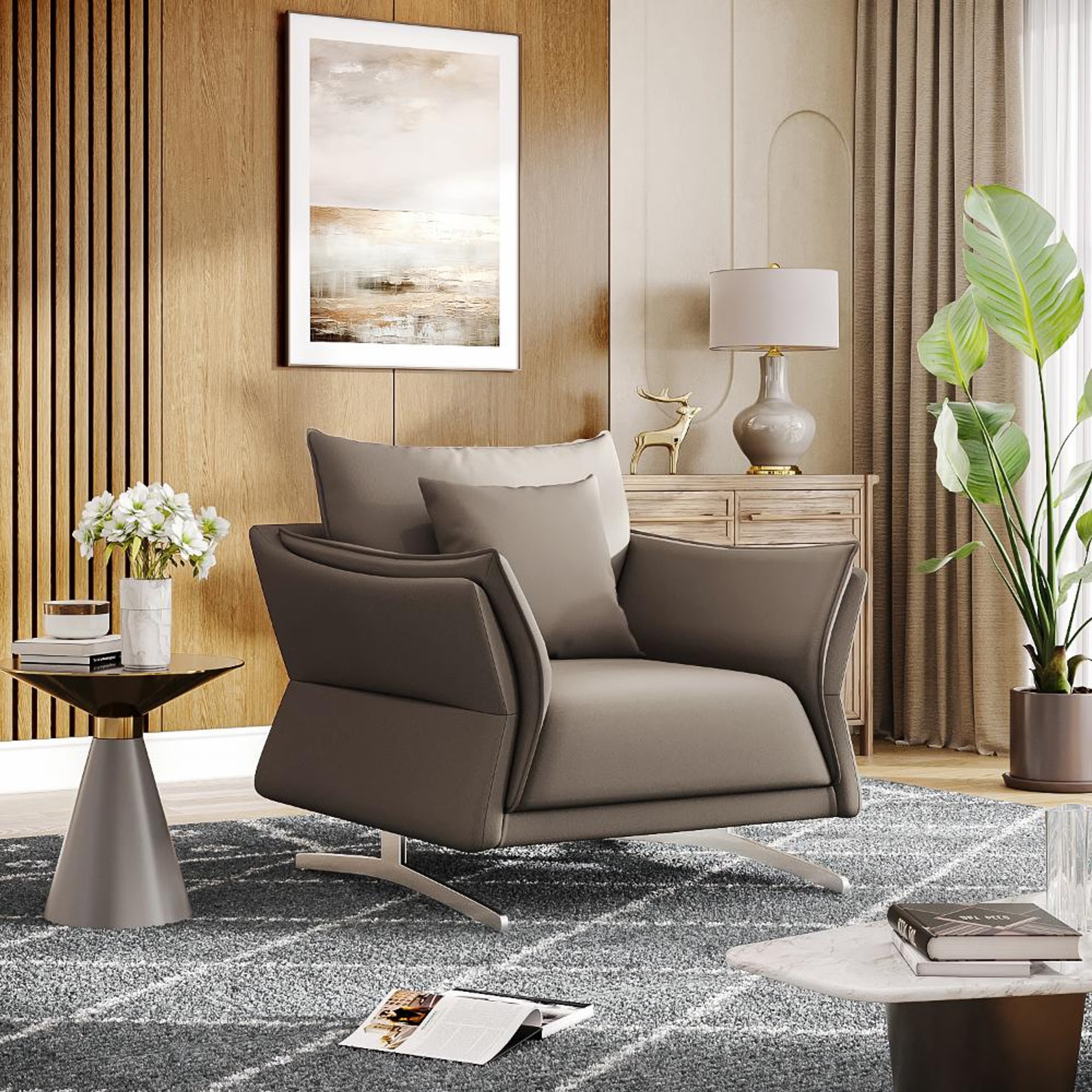 Wakefit Kiribati Sofa - Single Seater Regular, 1 Seater, Grey