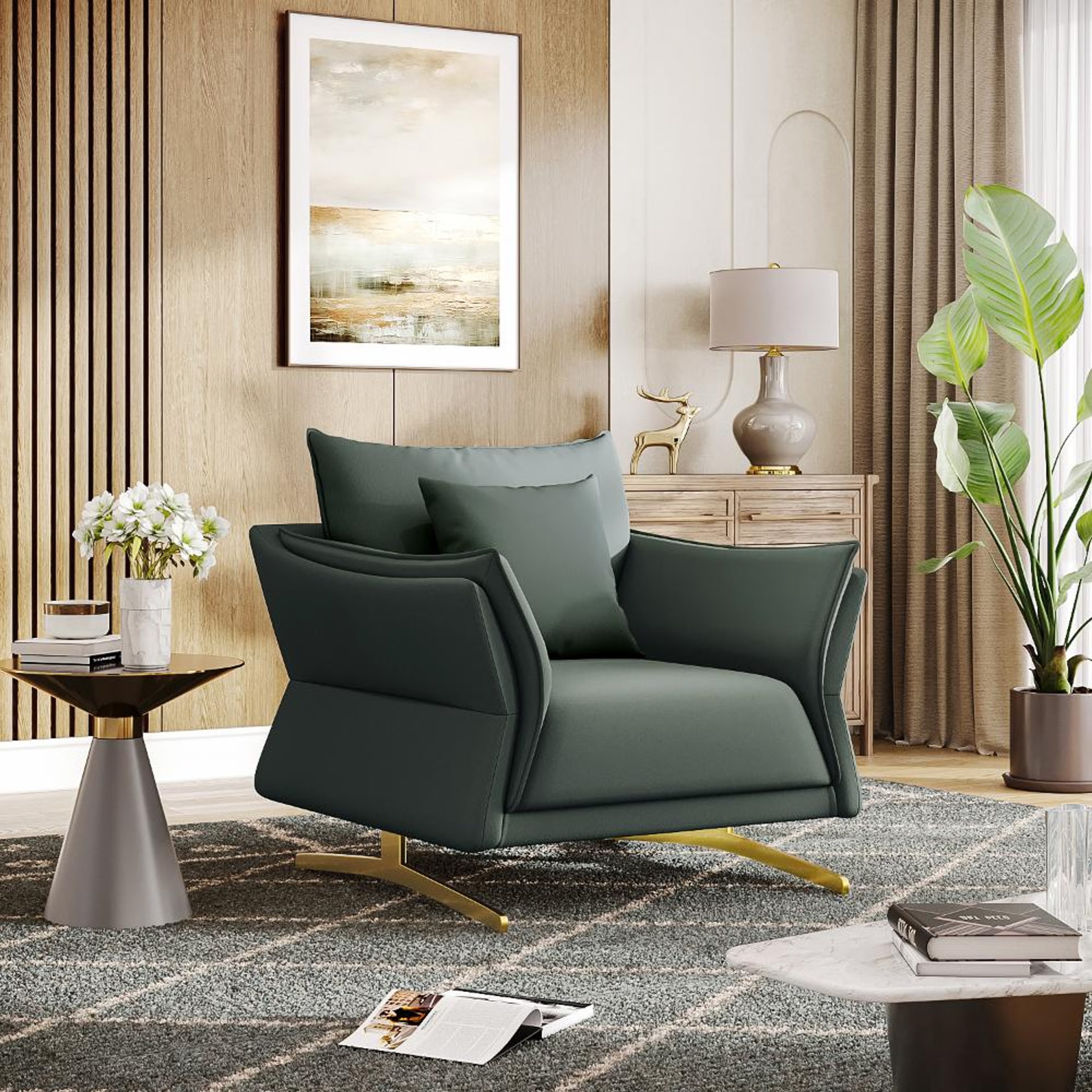 Wakefit Kiribati Sofa - Single Seater Regular, 1 Seater, Forest Green