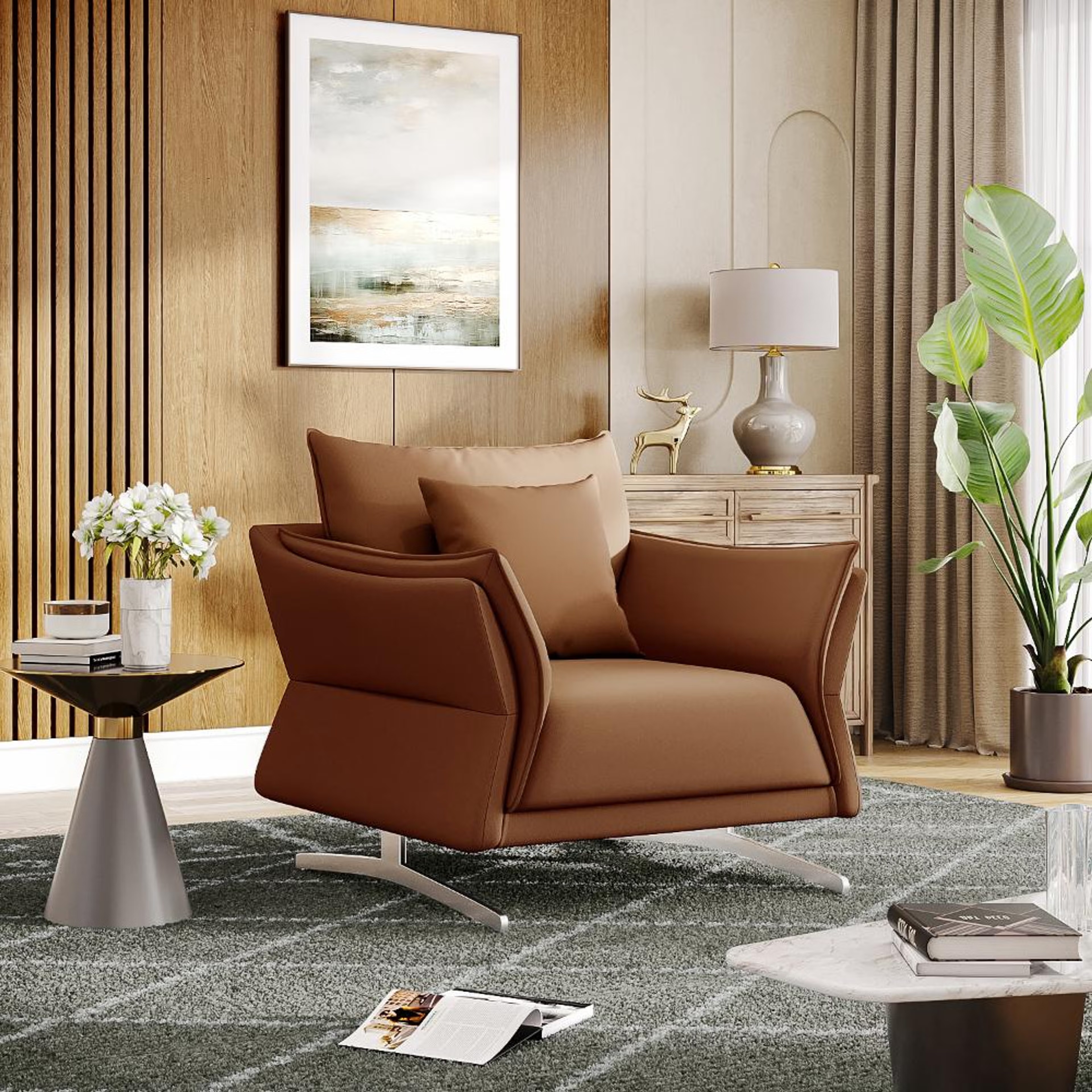 Home 25 Wakefit Kiribati Sofa - Single Seater Regular, 1 Seater, Brown