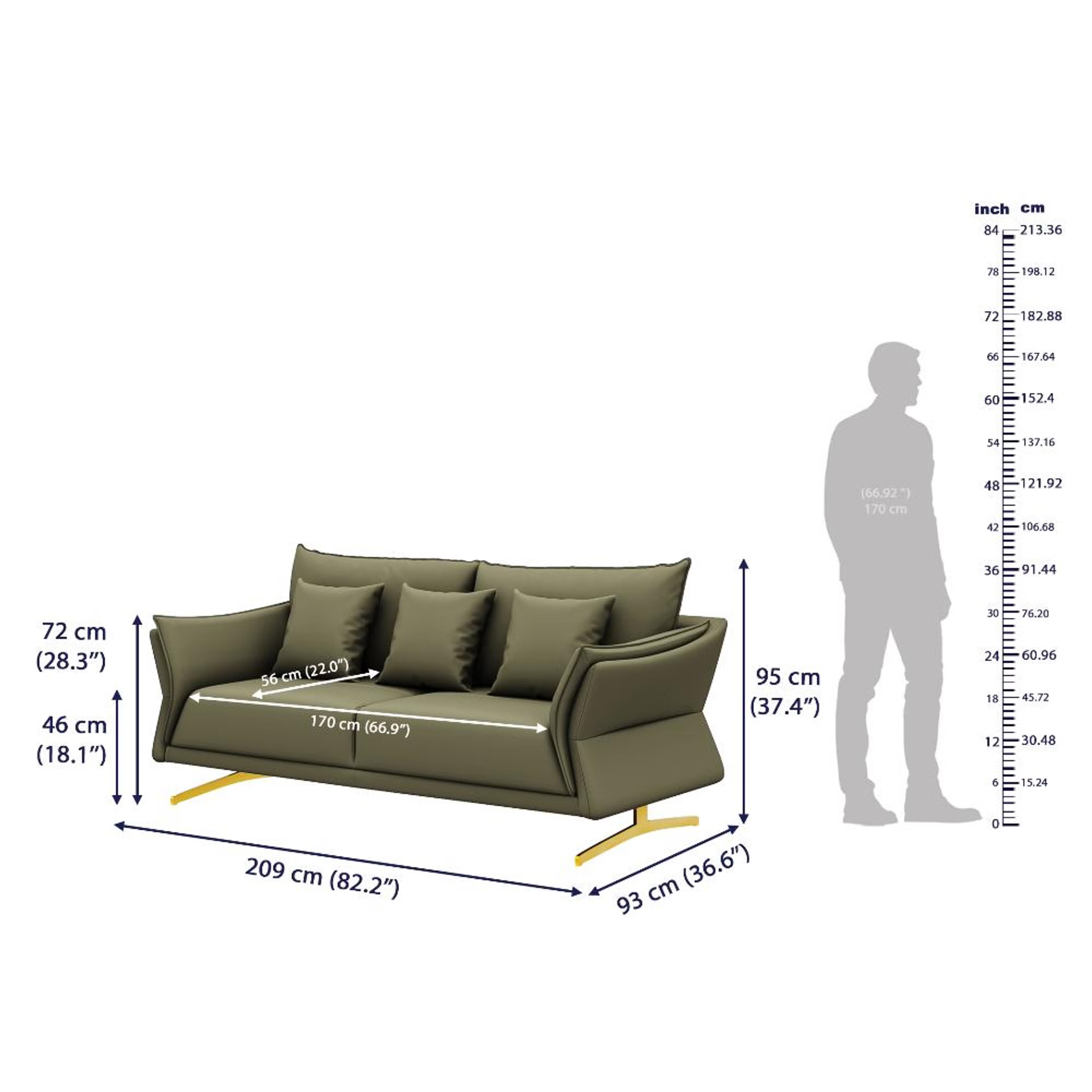 Wakefit Kiribati Sofa Set (3+2+1) Seater Regular, Set (3+2+1), Green 8 Wakefit Kiribati Sofa Set (3+2+1) Seater Regular, Set (3+2+1), Green