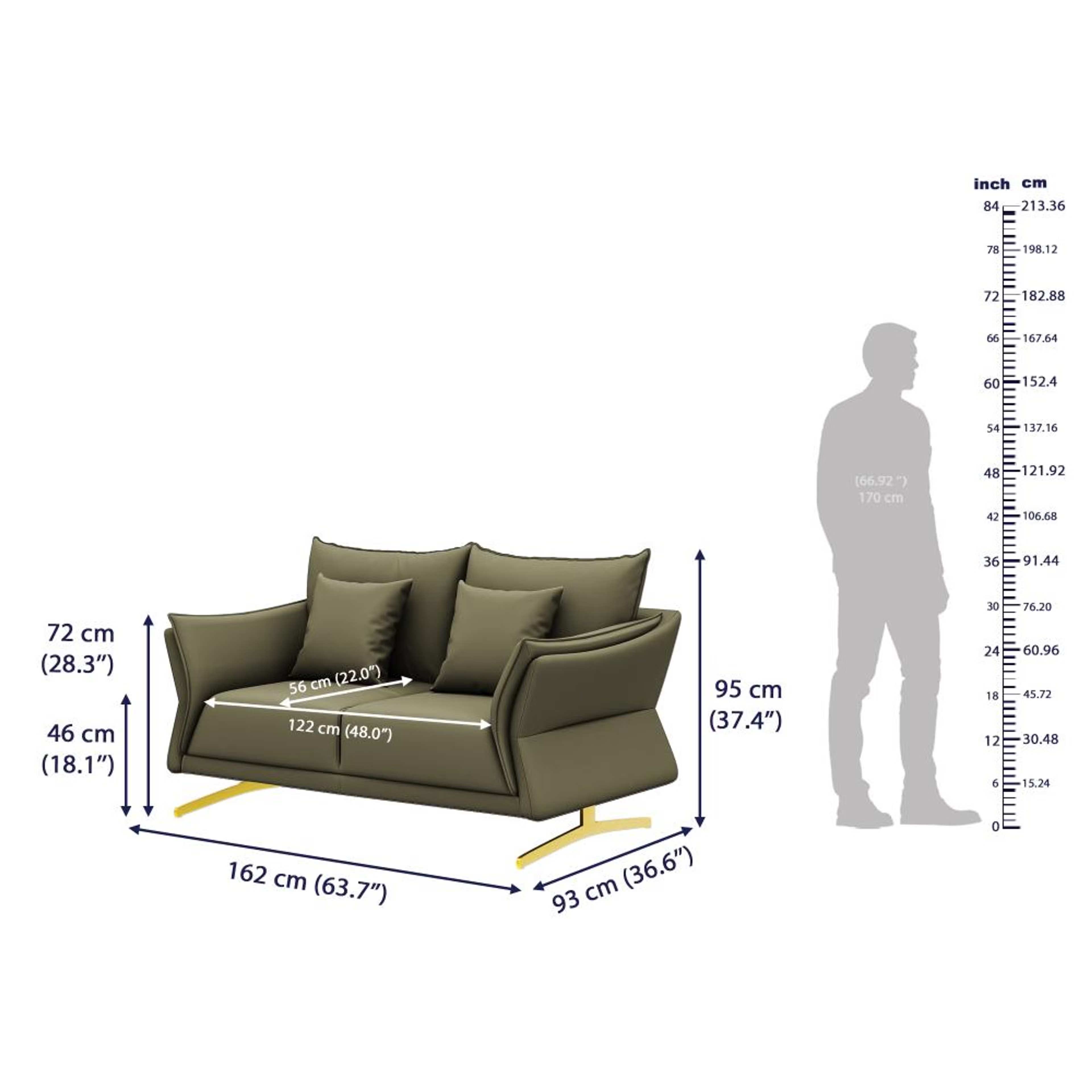Wakefit Kiribati Sofa Set (3+2+1) Seater Regular, Set (3+2+1), Green 9 Wakefit Kiribati Sofa Set (3+2+1) Seater Regular, Set (3+2+1), Green