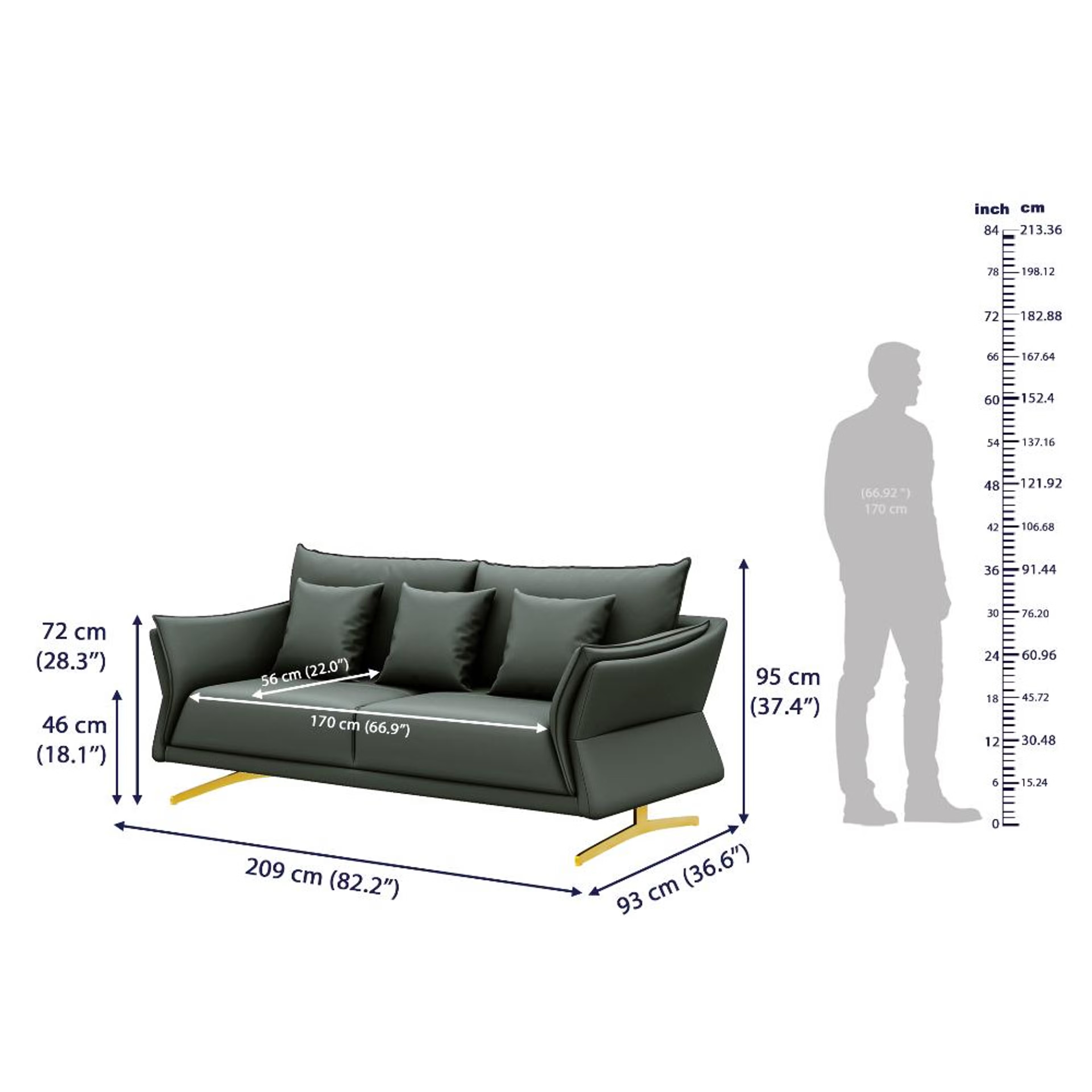 Wakefit Kiribati Sofa Set (3+1+1) Seater Regular, Set (3+1+1), Forest Green 8 Wakefit Kiribati Sofa Set (3+1+1) Seater Regular, Set (3+1+1), Forest Green