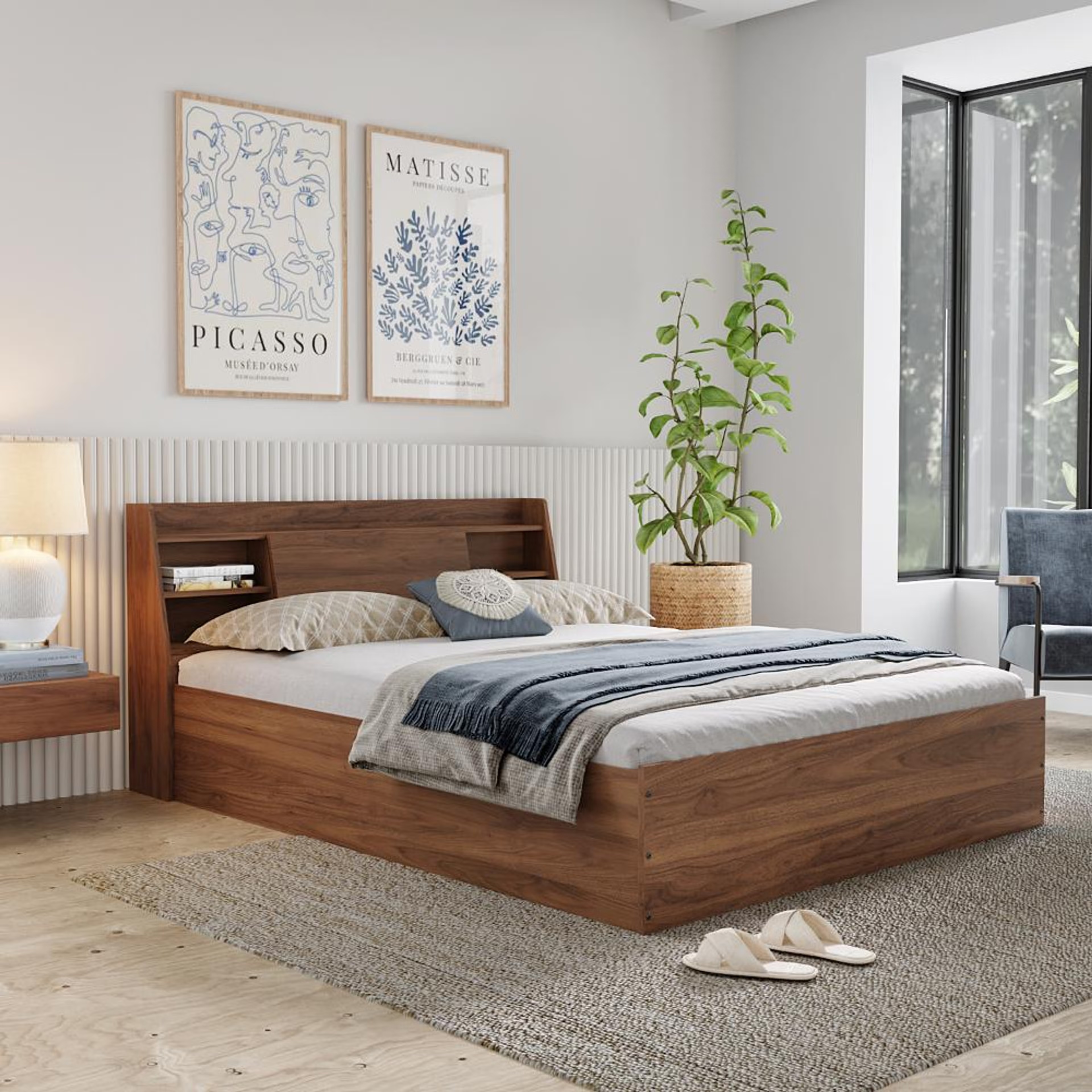 Wakefit Leo Queen Storage Engineered Wood Bed Queen - 75" x 60\