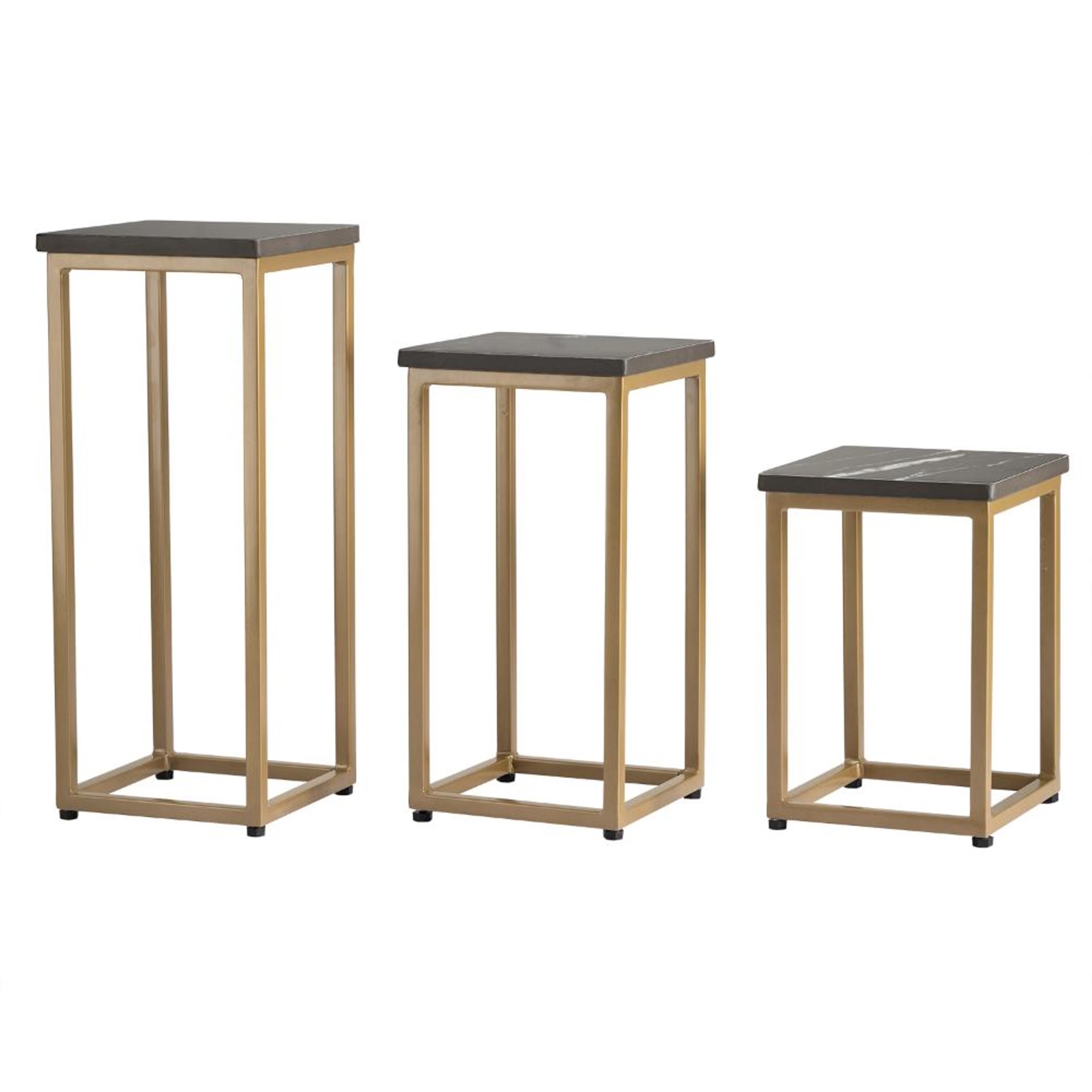 Wakefit Haiku Metal Side Table Colonial Black Top Colonial black