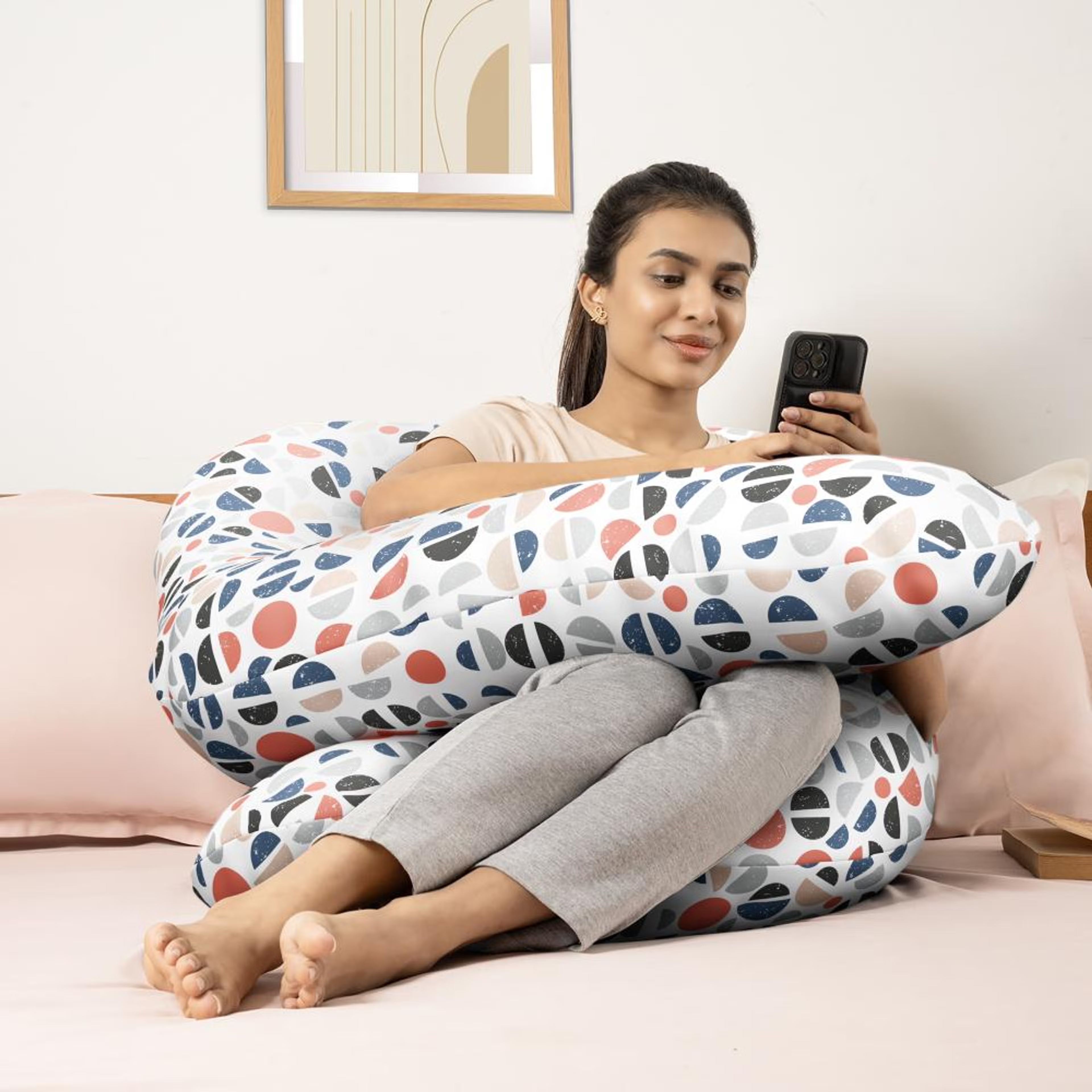 Home 33 Maternity Pillow for Pregnancy Support | U Shape | 100% Cotton & Machine Washable Cover | Bekky U Shape, Cotton, Bekky